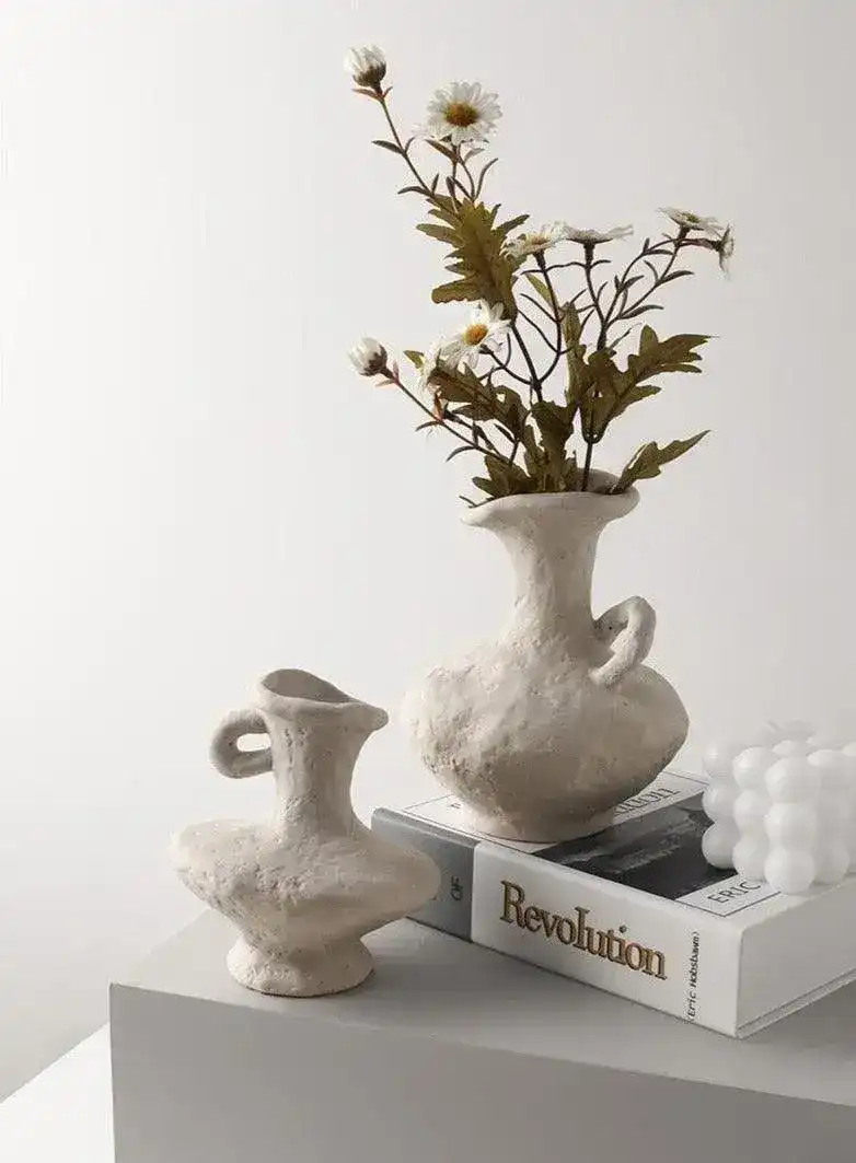 Primitive Ceramic Flower Vase - Image 4