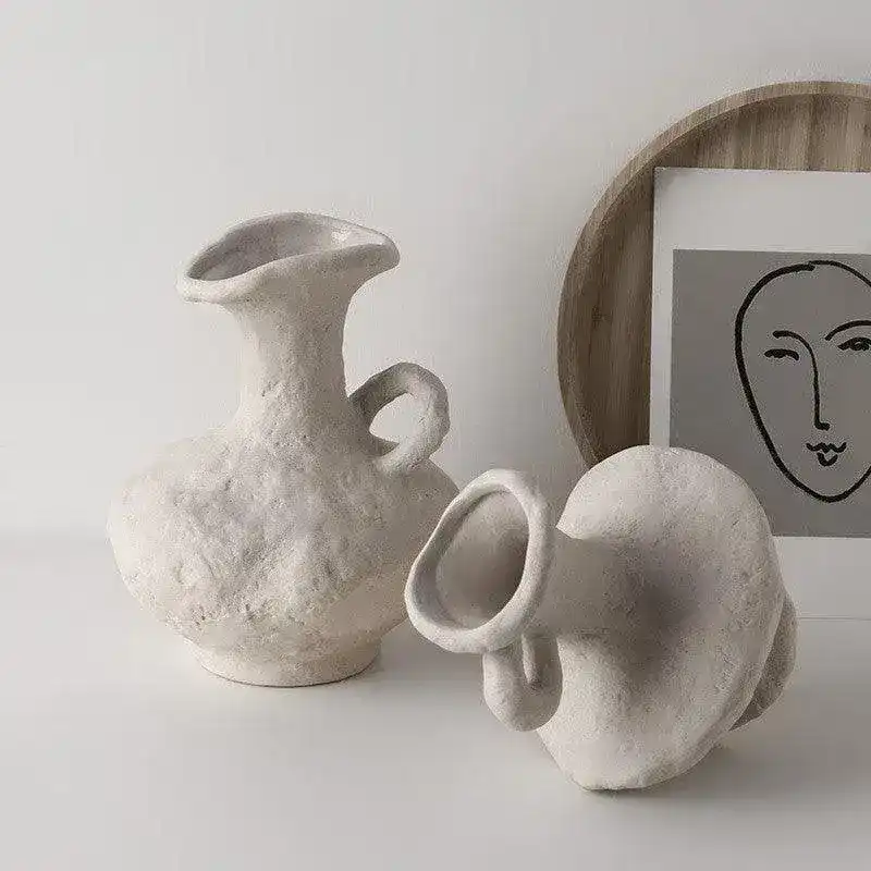 Primitive Ceramic Flower Vase - Image 6