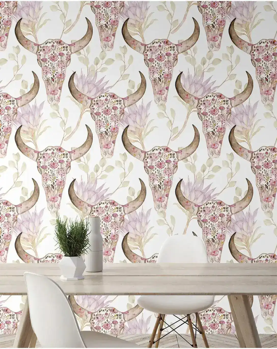 Protea Flowers With Skulls Removable Wallpaper - Image 4