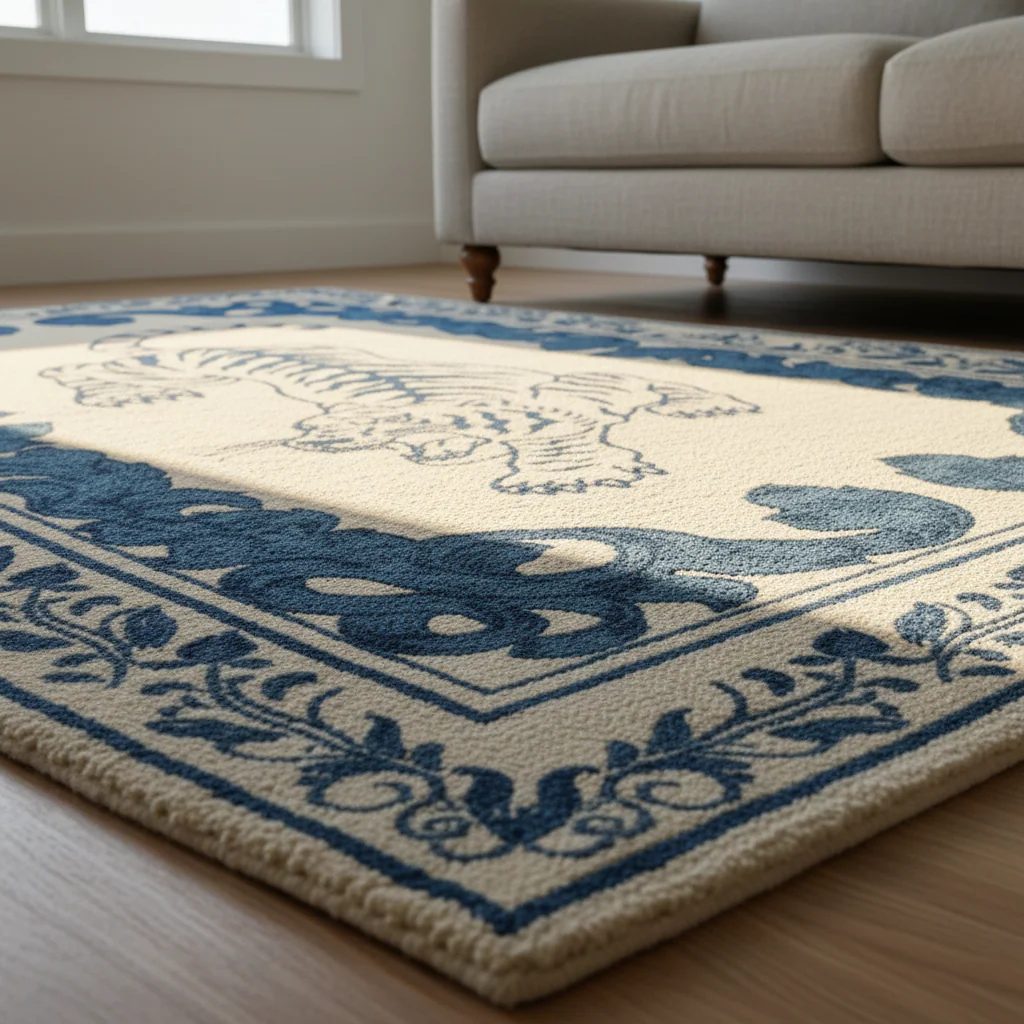 Prowess in Blue Garden Hand-Tufted Rug - Image 3