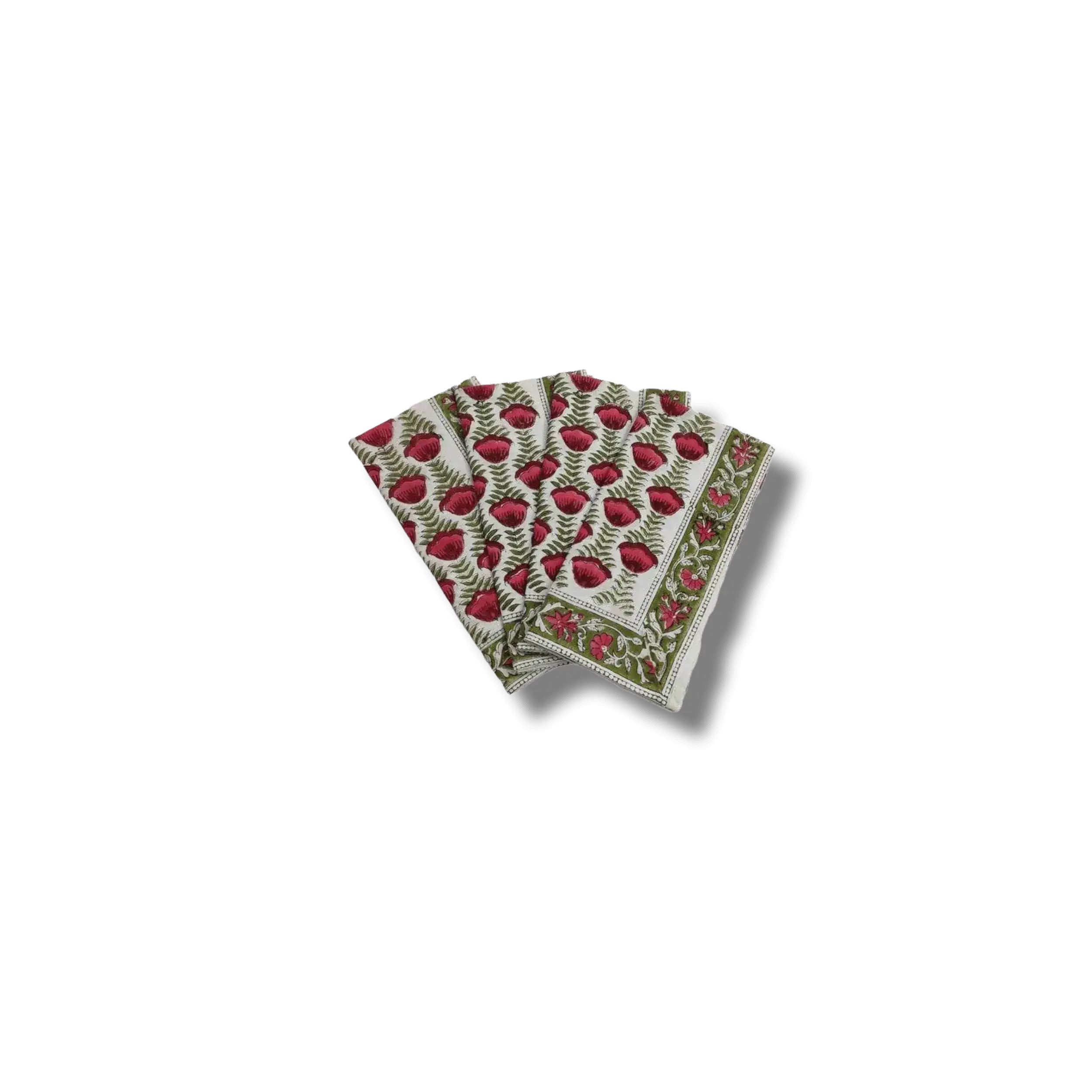 Pryna Hand Block Printed Cotton Napkin Set - Image 4