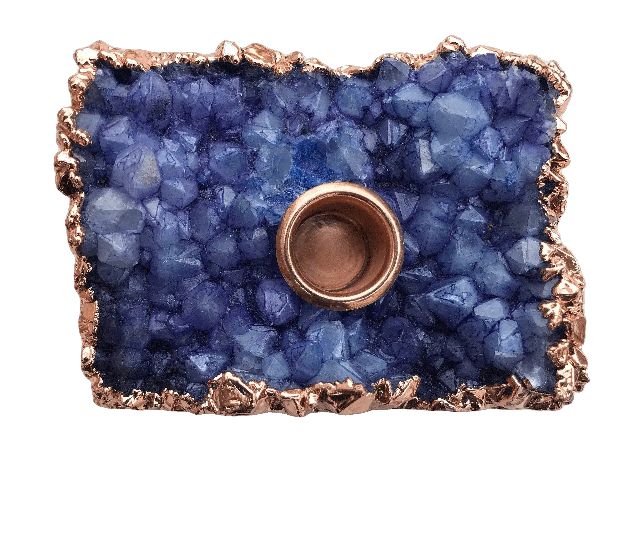 Purple Agate Gemstone Taper Candle Holder - Image 2