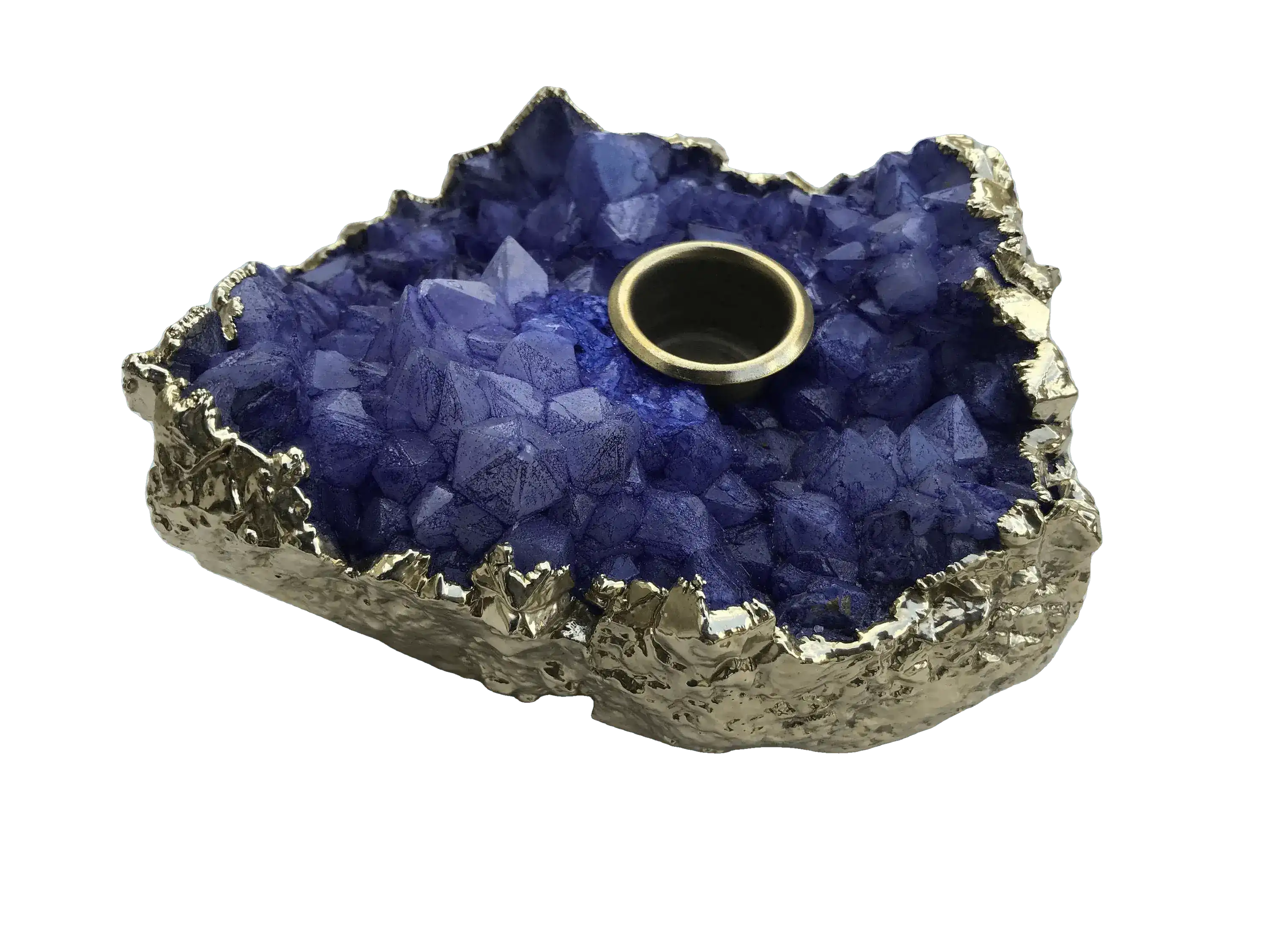 Purple Agate Gemstone Taper Candle Holder - Image 2