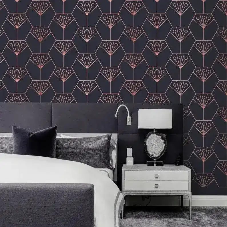 Purple Art Deco Diamonds Wallpaper - Image 5
