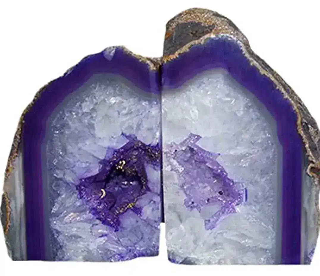 Purple Natural Agate Bookends - Set of 2 - Image 3