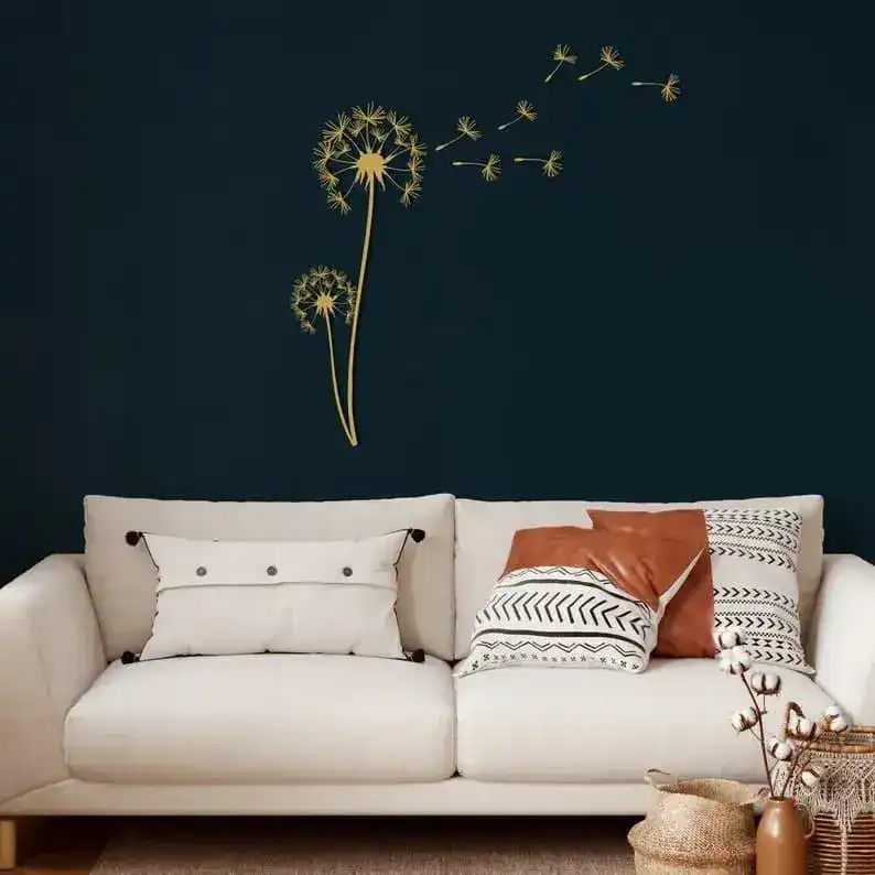 Pusteblume with Flying Seeds Metal Wall Hanging Decor - Image 4