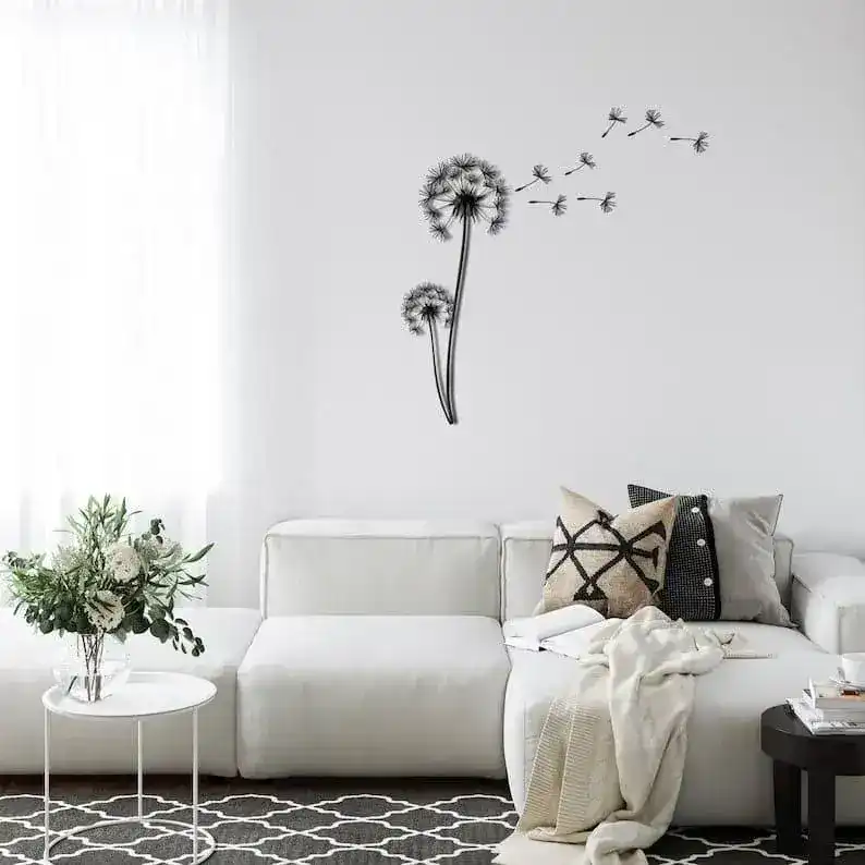 Pusteblume with Flying Seeds Metal Wall Hanging Decor - Image 5