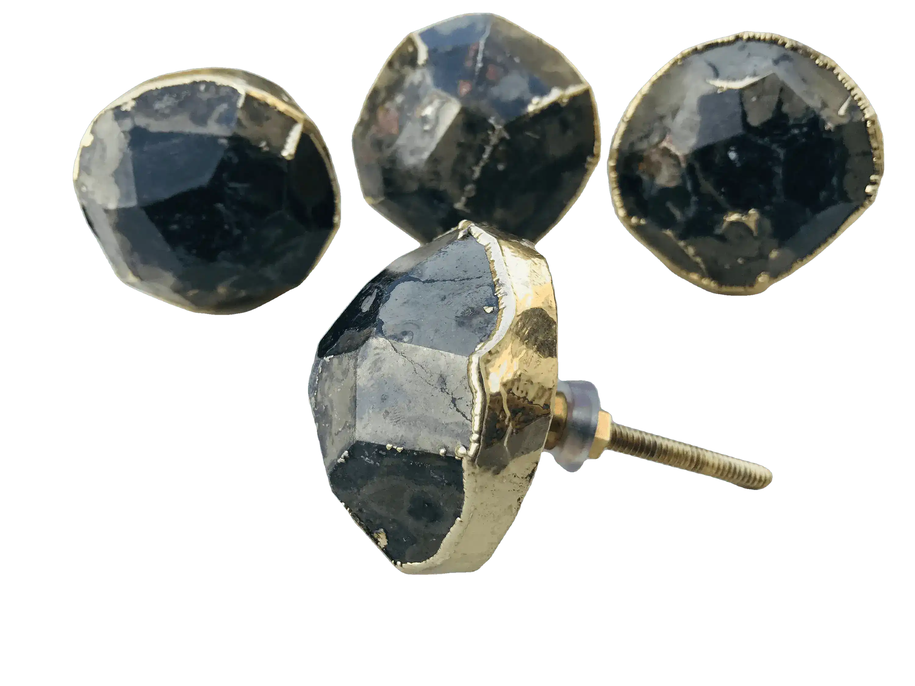 Pyrite Gemstone Agate Cabinet Door Pull Handle - Set of 4 - Image 5