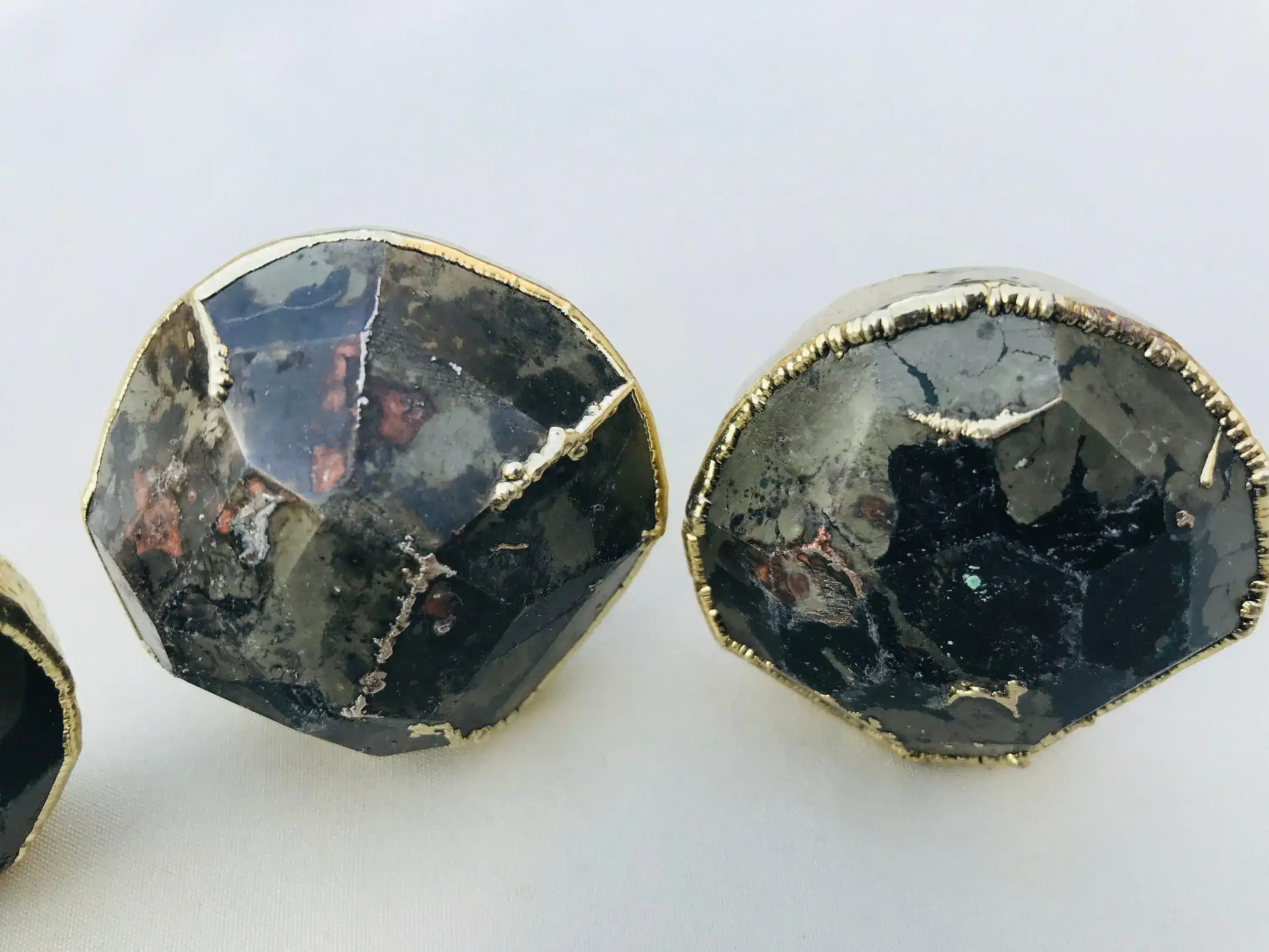 Pyrite Gemstone Agate Cabinet Door Pull Handle - Set of 4 - Image 6
