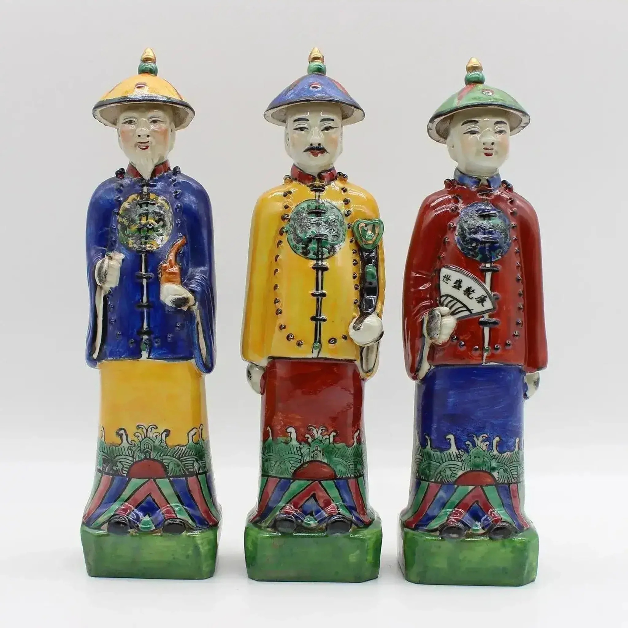 Qing Dynasty Emperor Hand Painted Figurine - Image 3