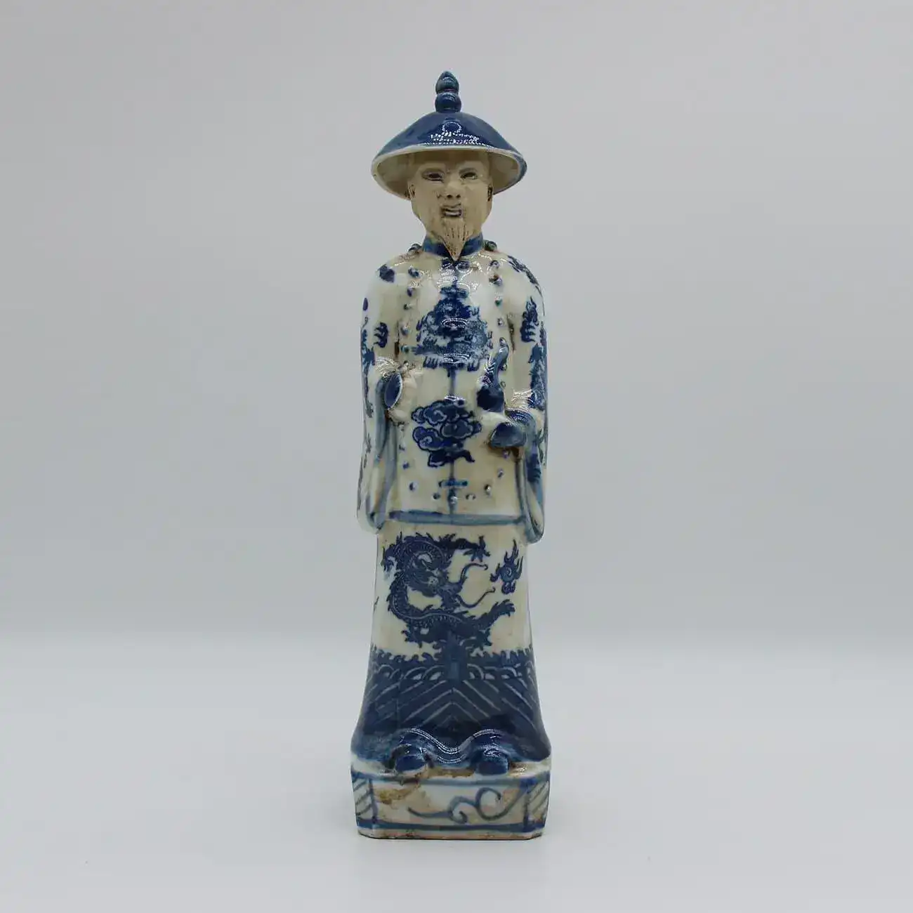 Qing Dynasty Emperors Hand Painted Ceramic Figurines - Image 4