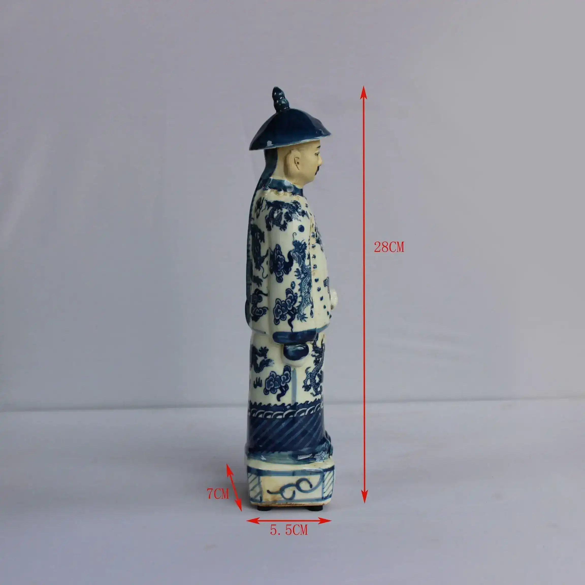 Qing Dynasty Emperors Hand Painted Ceramic Figurines - Image 7