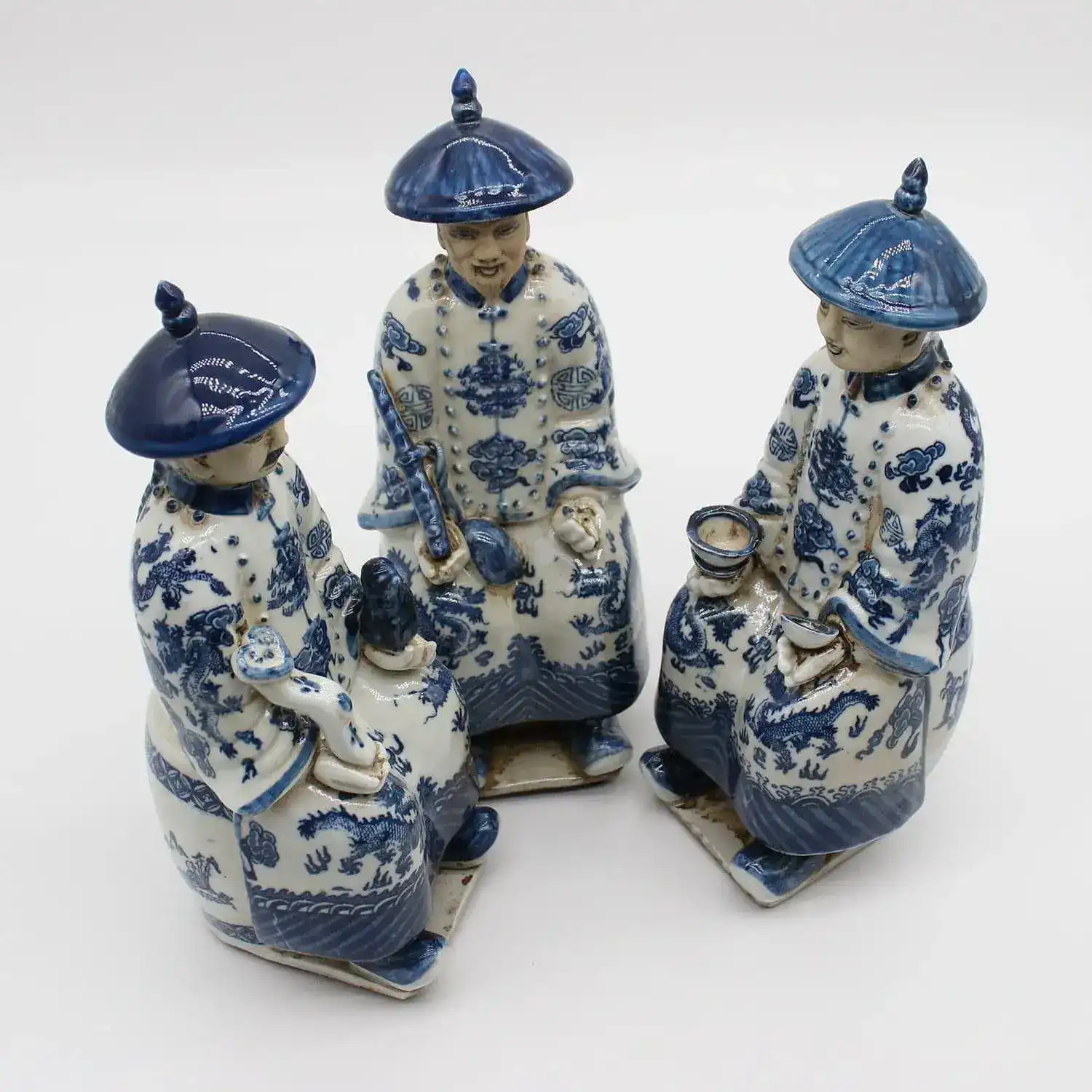Qing Dynasty Emperors Sitting Ceramic Figurine - Image 3