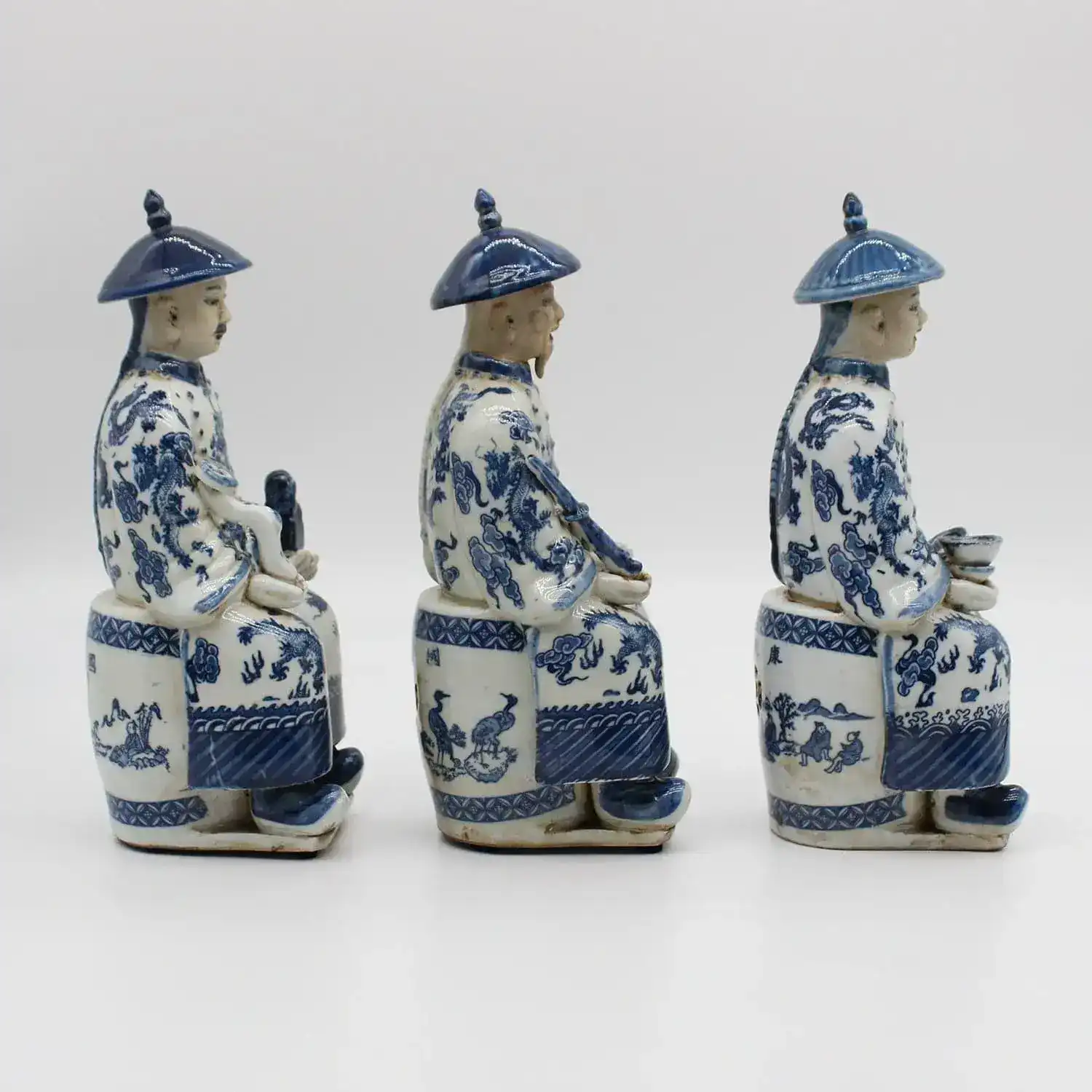 Qing Dynasty Emperors Sitting Ceramic Figurine - Image 5
