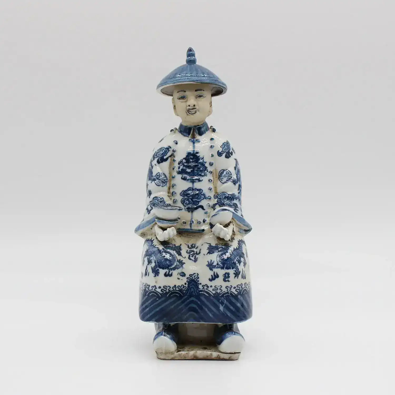 Qing Dynasty Emperors Sitting Ceramic Figurine - Image 7