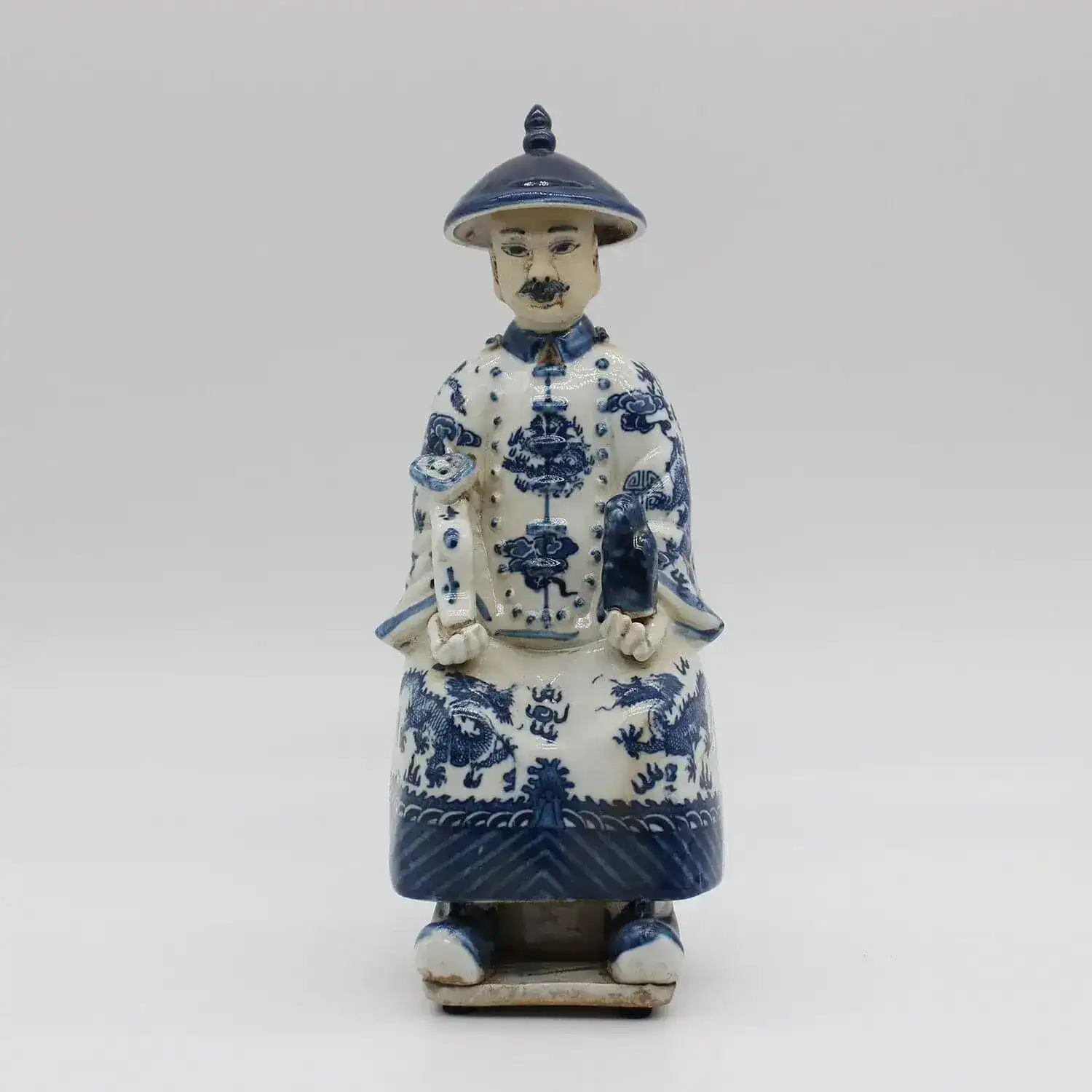 Qing Dynasty Emperors Sitting Ceramic Figurine - Image 9