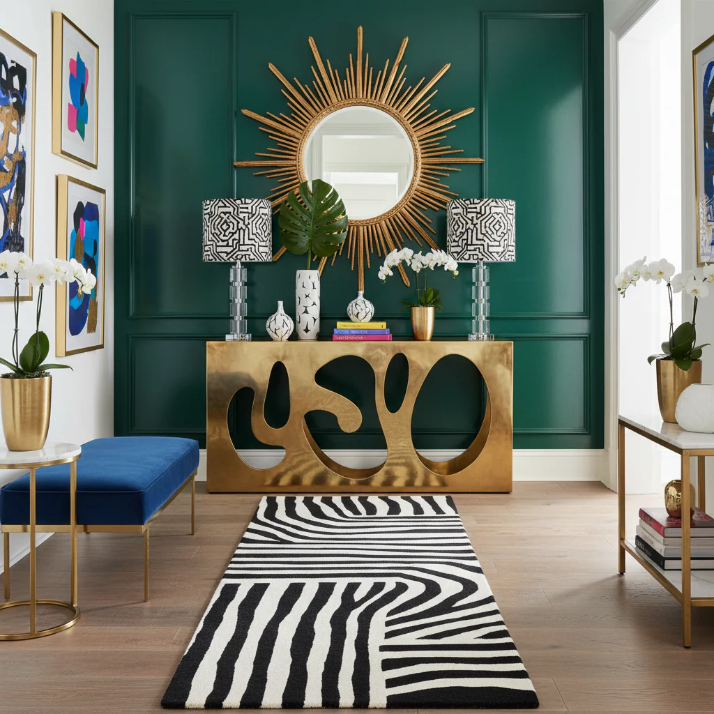 Radiant Burst Hand Tufted Wool Rug - Image 2