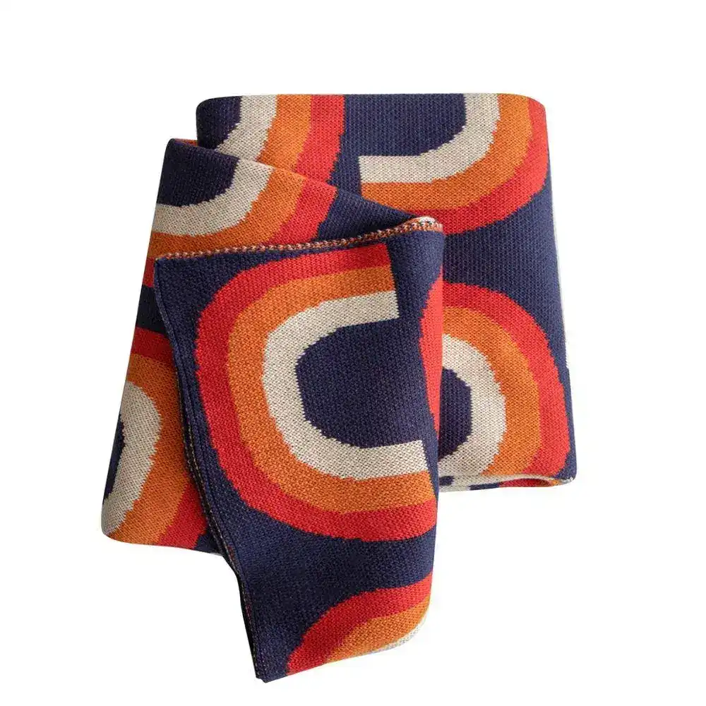 Rainbow Cotton Throw Blanket - Image 4