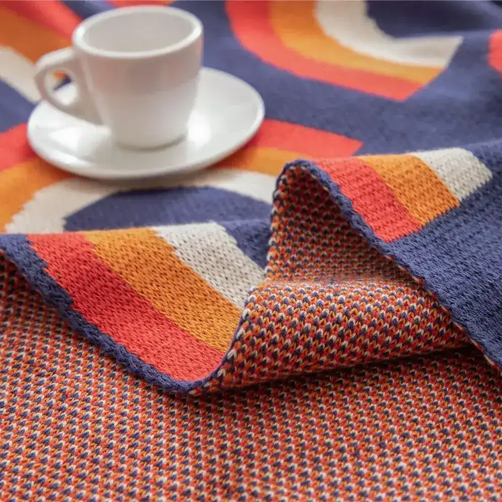 Rainbow Cotton Throw Blanket - Image 5