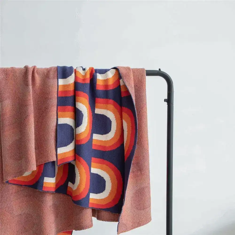 Rainbow Cotton Throw Blanket - Image 6