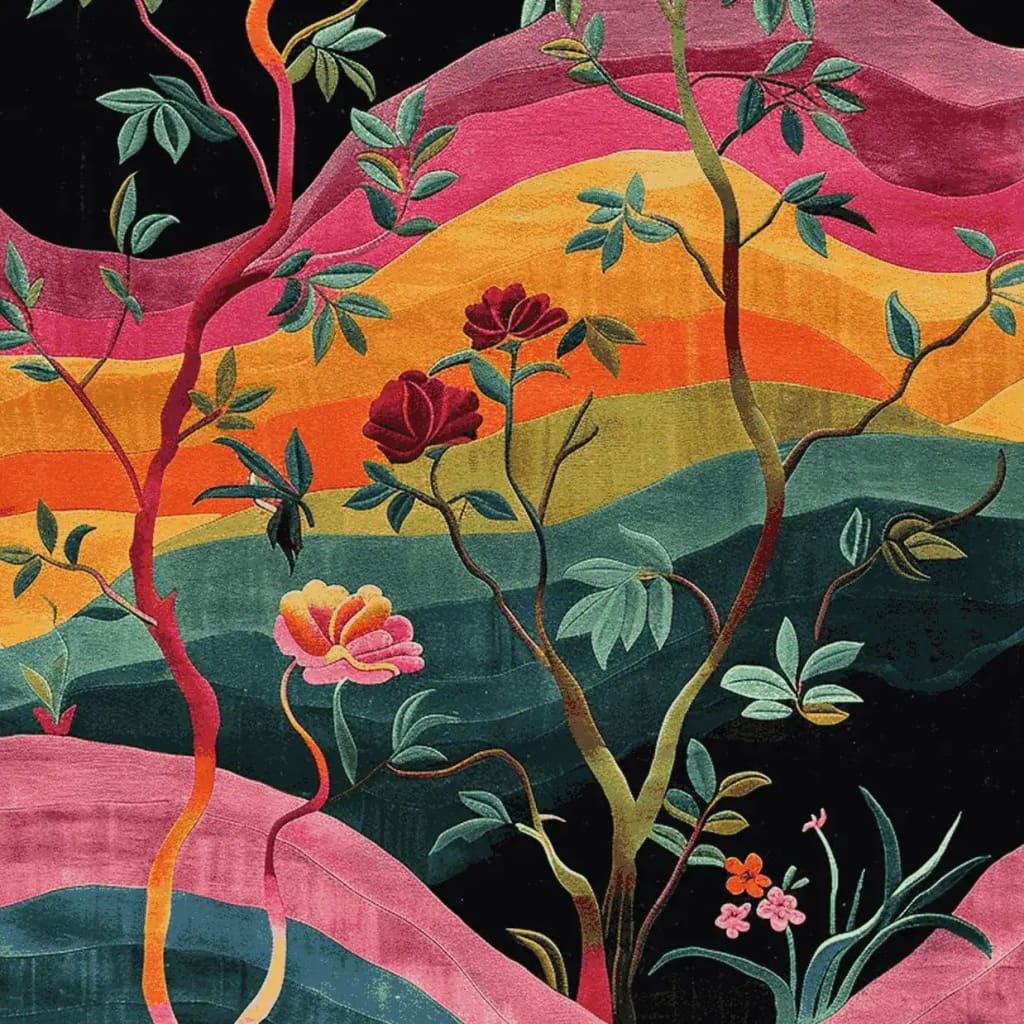 Rainbow Garden Nightfall Hand Tufted Rug - Image 7