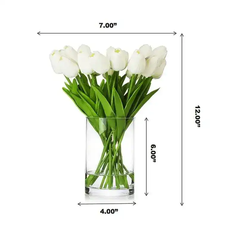 Real Touch Flower Tulips Centerpiece in Vase - Image 4