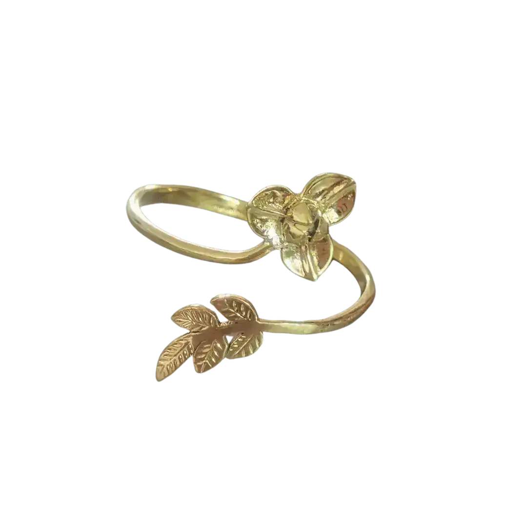 Recycled Bullet Brass Flower Bangle - Rumduol - Image 3