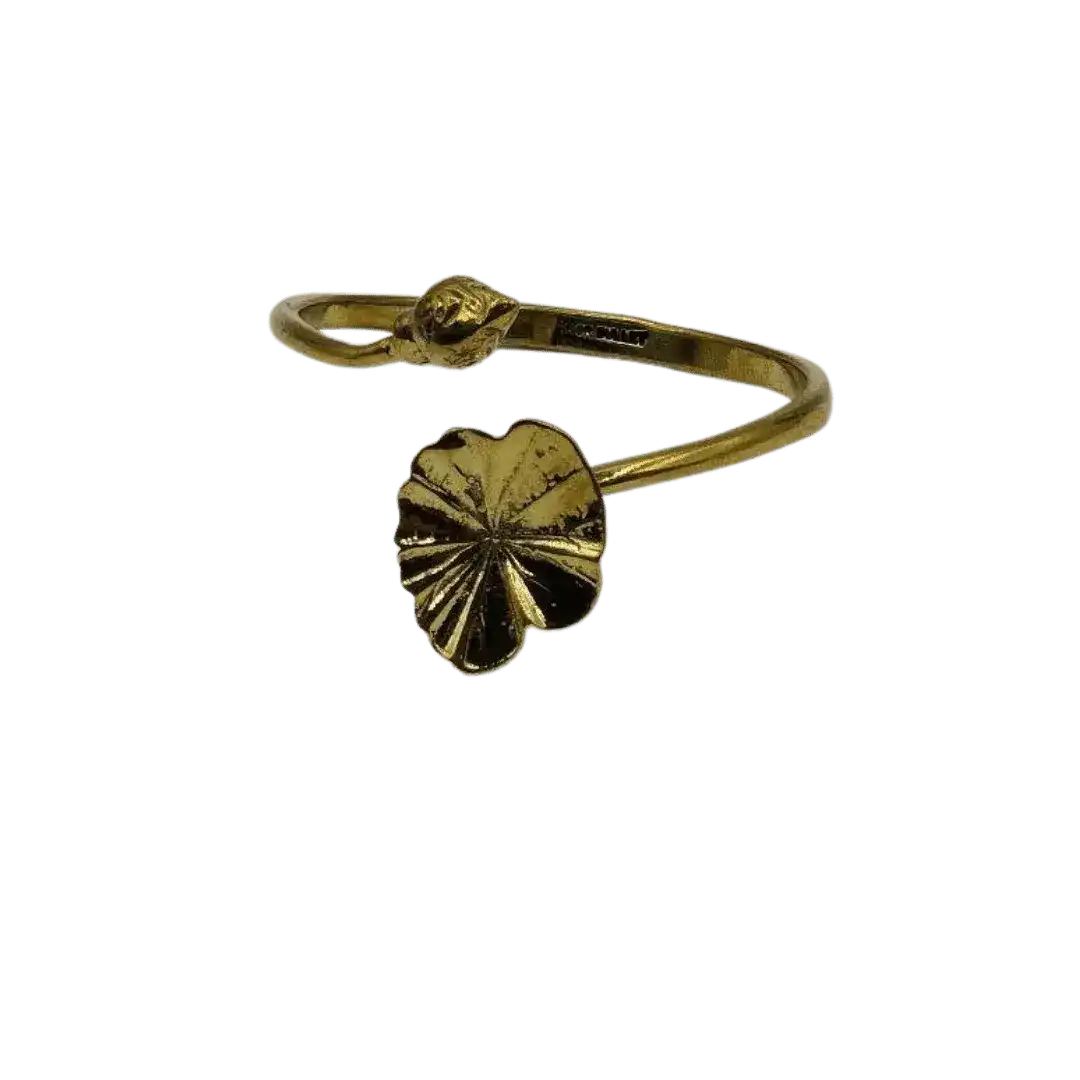 Recycled Bullet Brass Lotus Leaf Bangle - Image 3