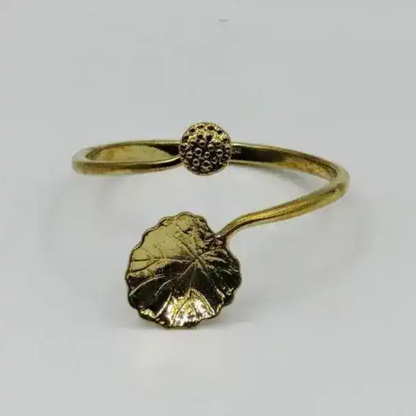 Recycled Bullet Brass Lotus Leaf Bangle - Image 5