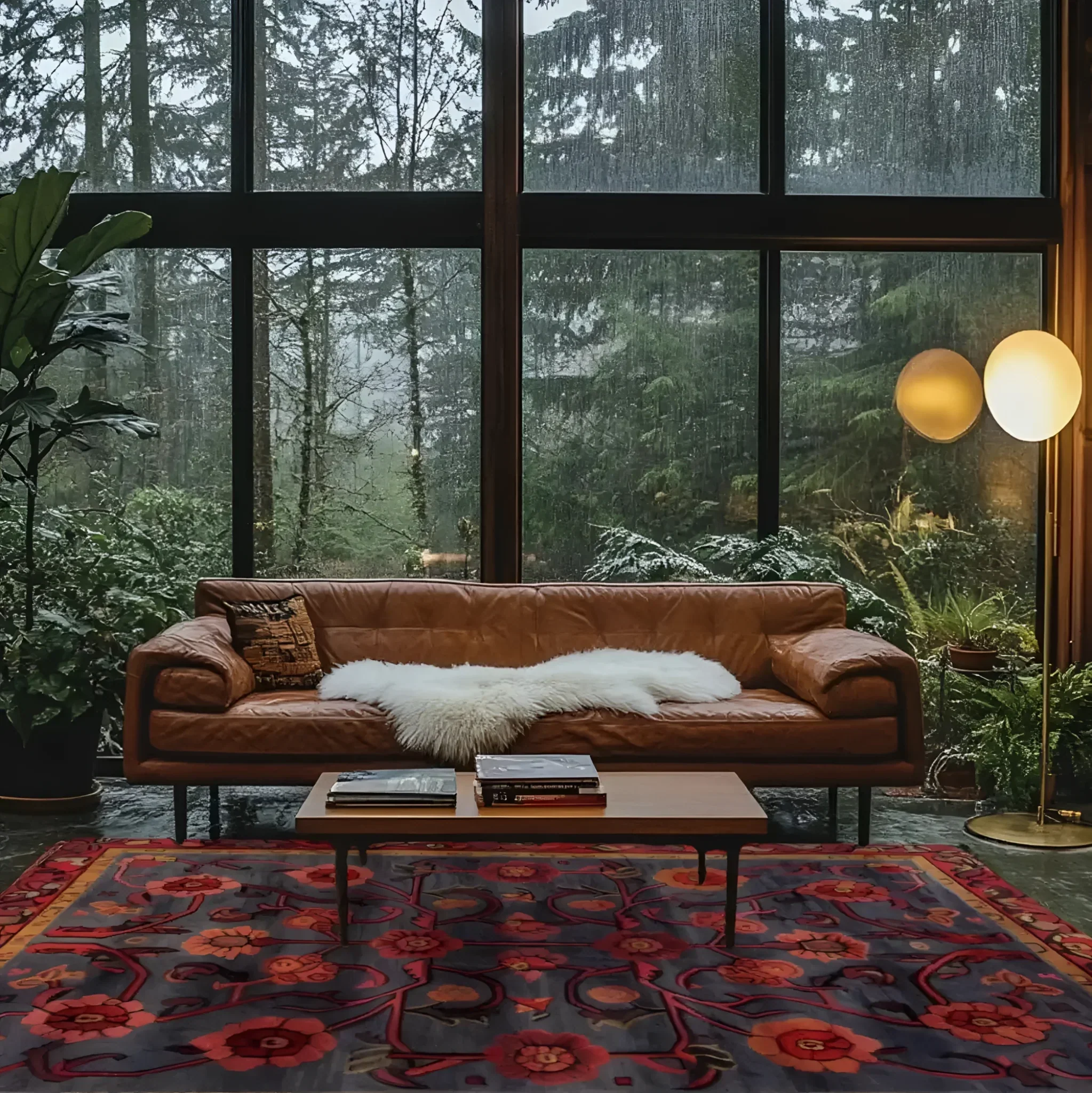 Red Bloom Harmony Rug Hand Tufted Rug - Image 3