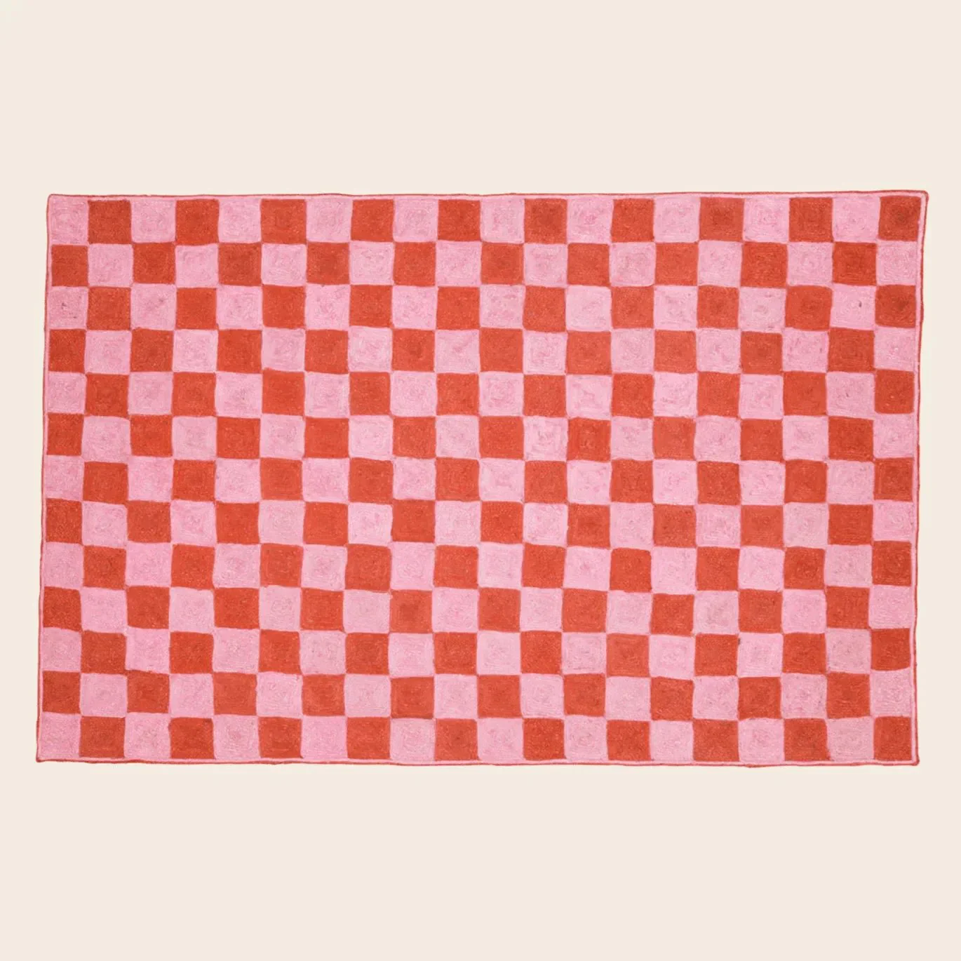 Red Checker Jute Rug - Image 3