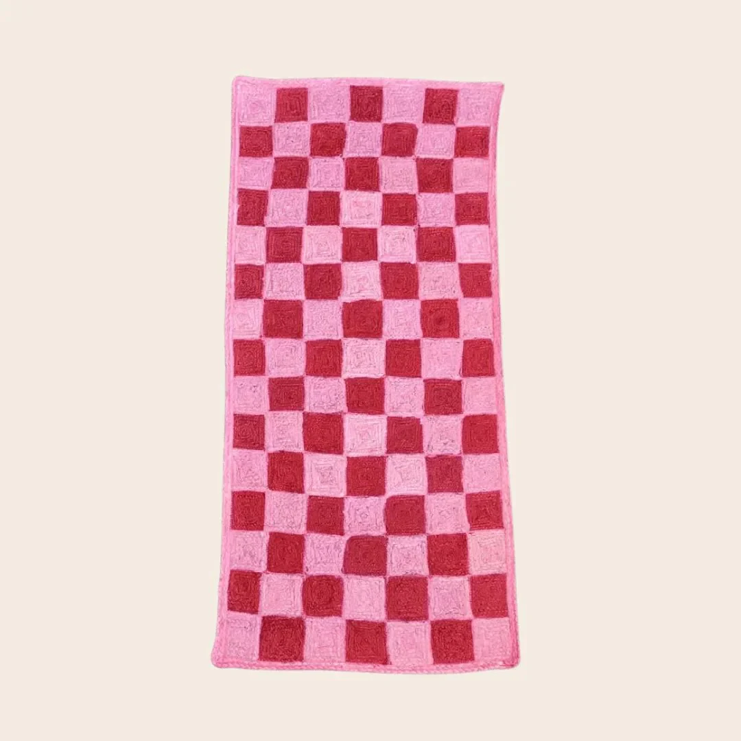 Red Checker Jute Rug - Image 4