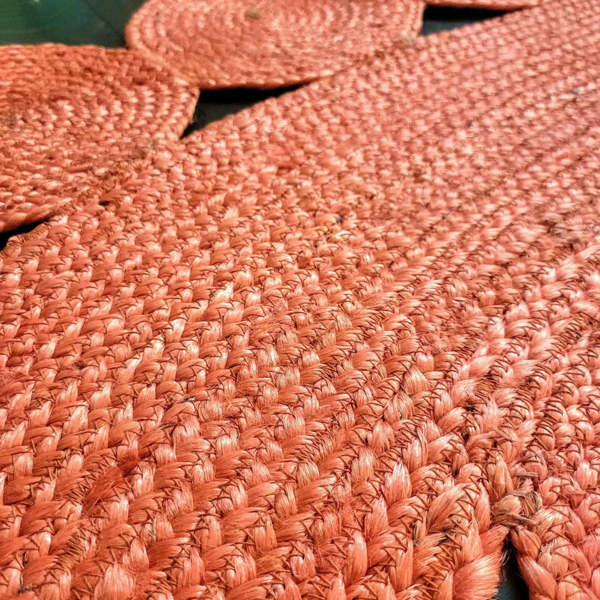 Red Classic Circles Round Jute Rug 9' x 9' - Image 4