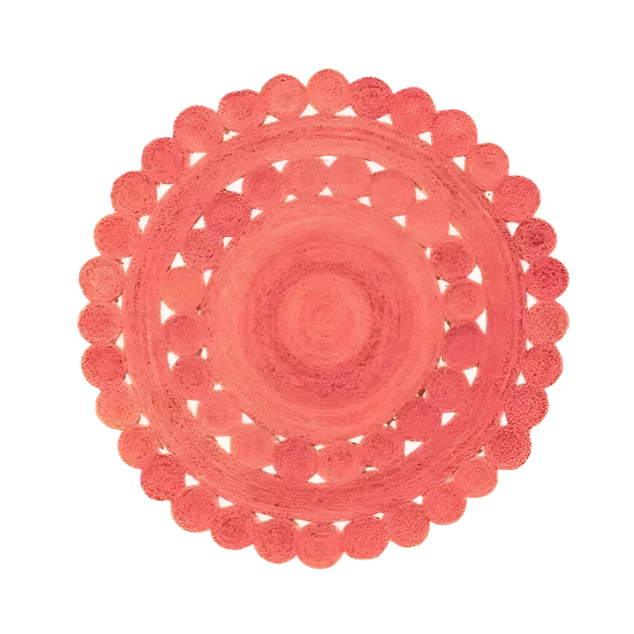 Red Classic Circles Round Jute Rug 9' x 9' - Image 5