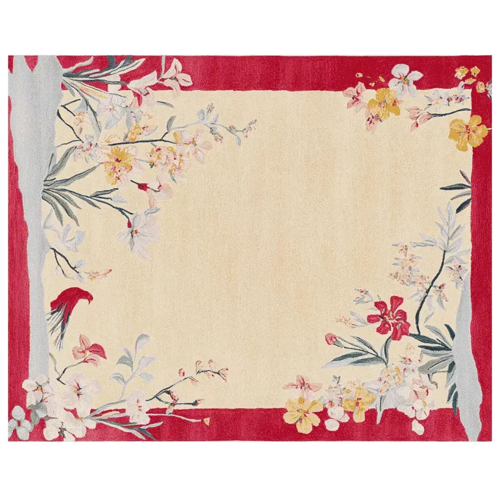 Red Frame Garden Hand Tufted Rug - Image 3