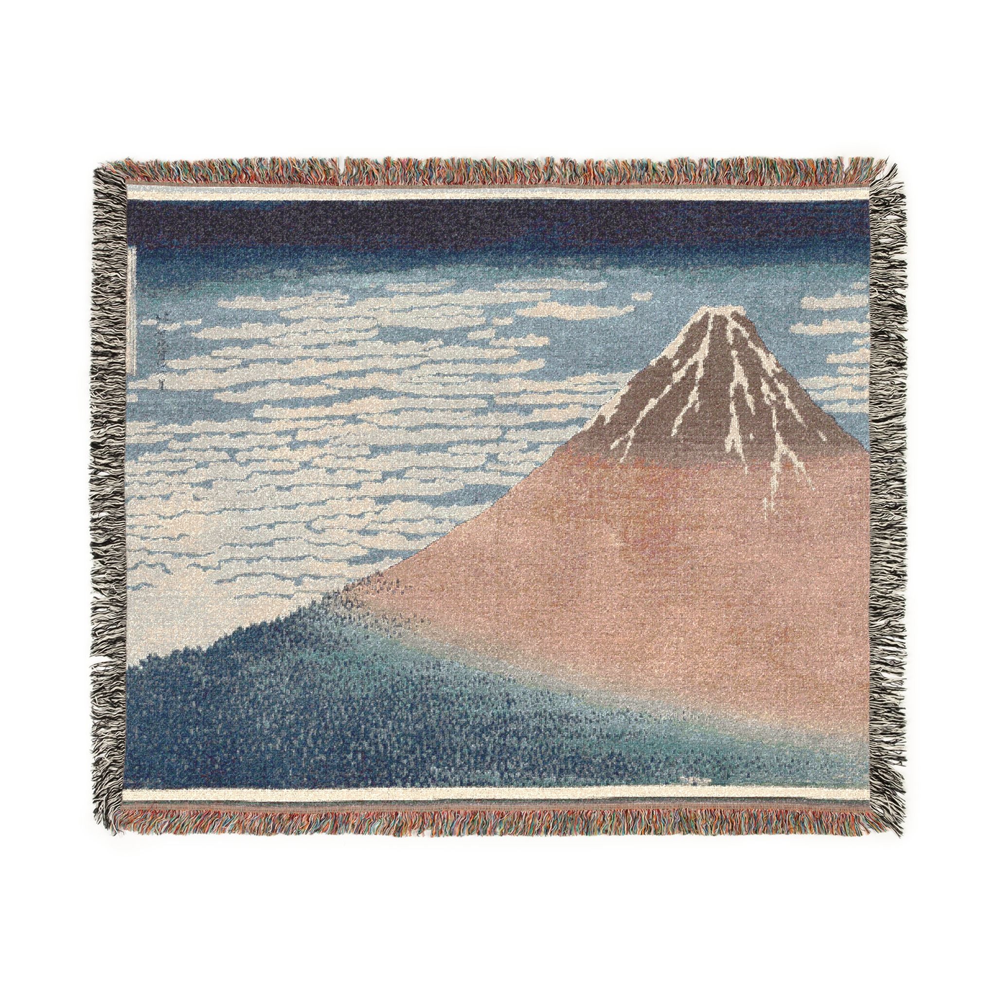 red-fuji-south-wind-clear-sky-katsushika-hokusai | Woven Tapestry Blanket - Image 7