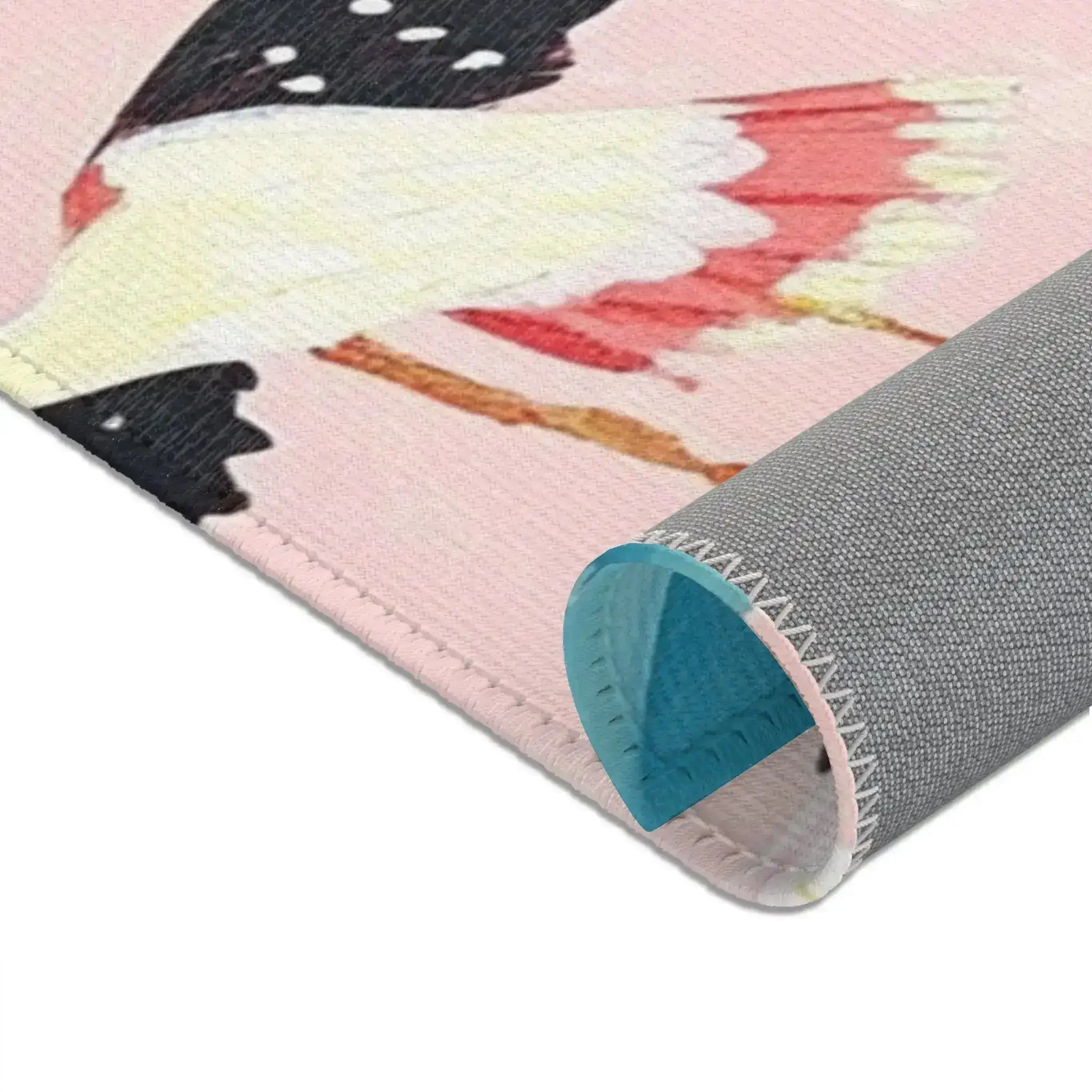 Red Pavilion and Crane Blossom Accent Rug - Image 4