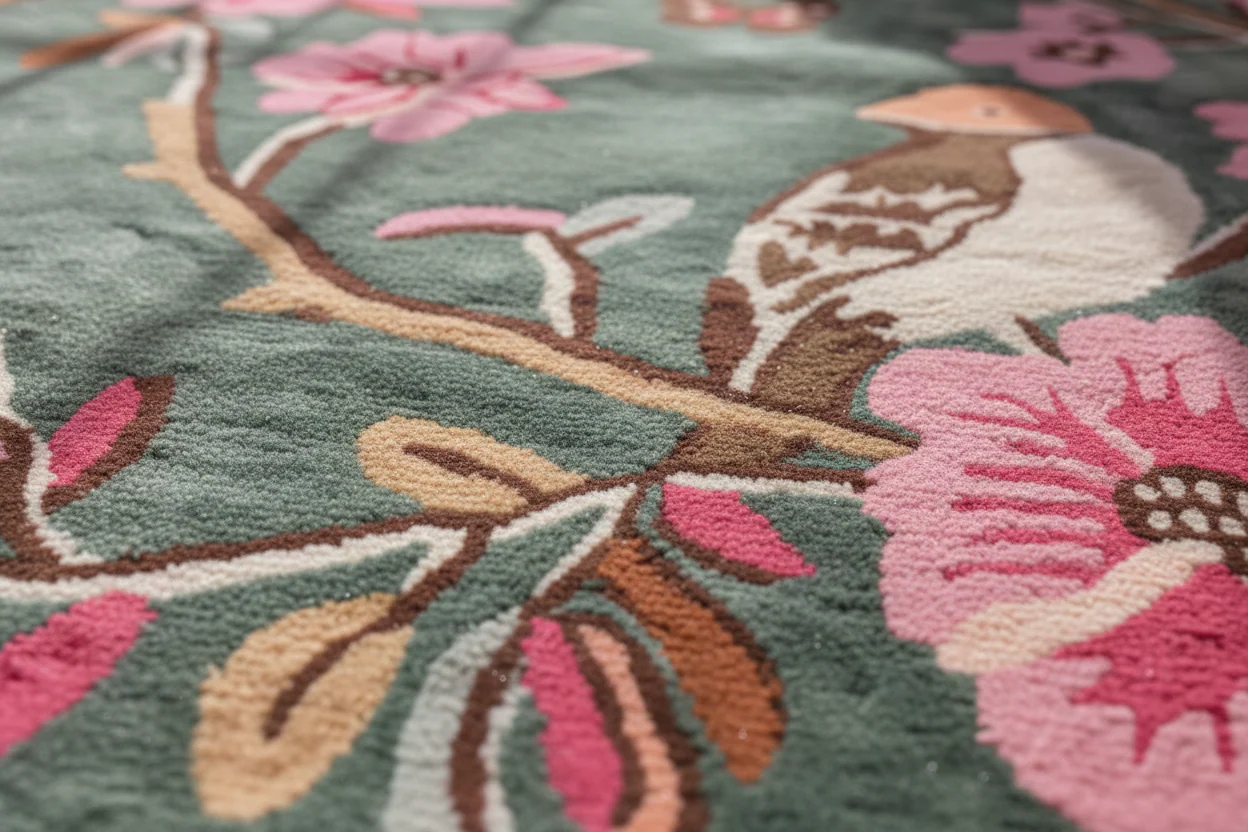 Regal Aviary Frame Hand Tufted Rug 4 x 6 ft - Image 4