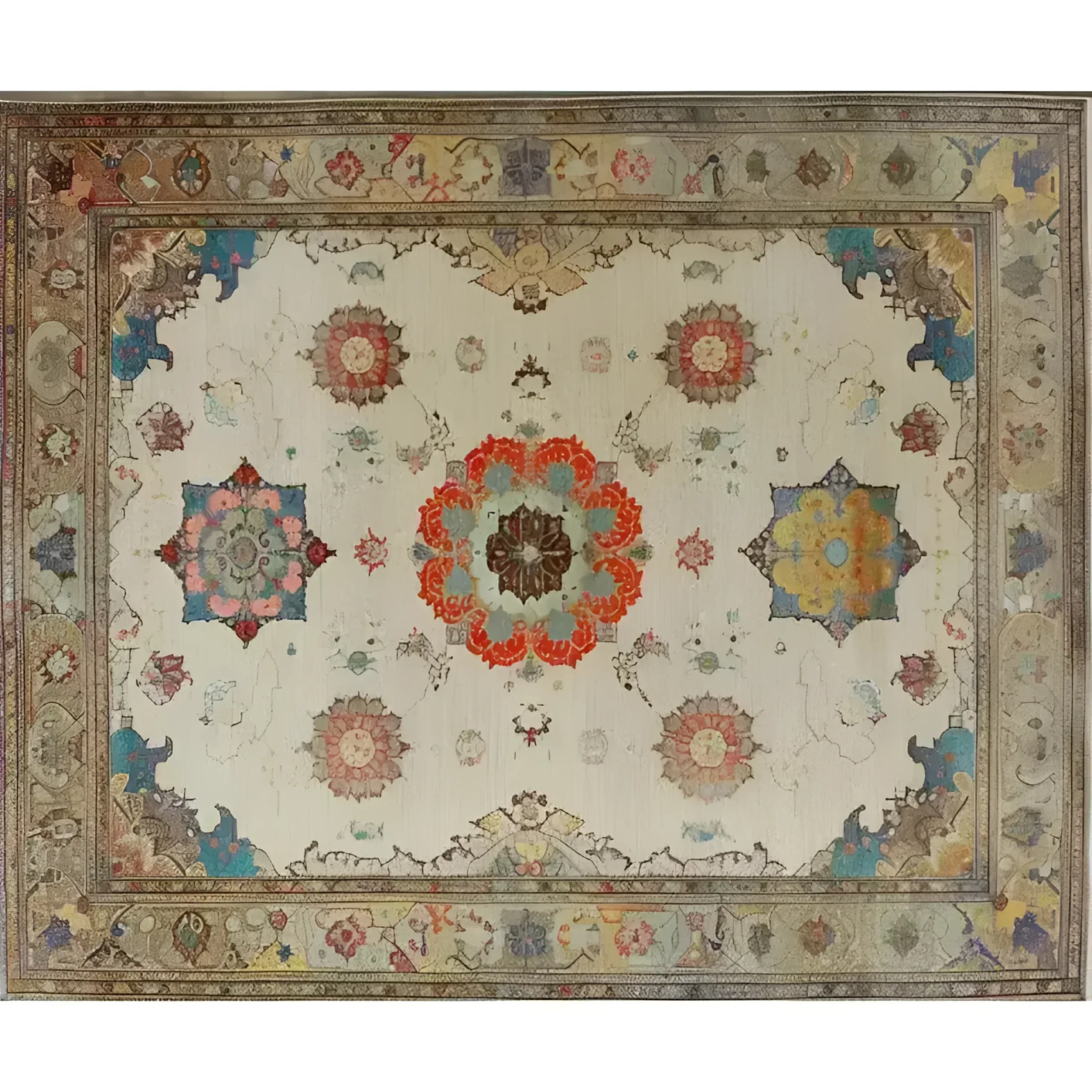 Regal Blossom Medallion Hand Knotted Area Rug - Image 4