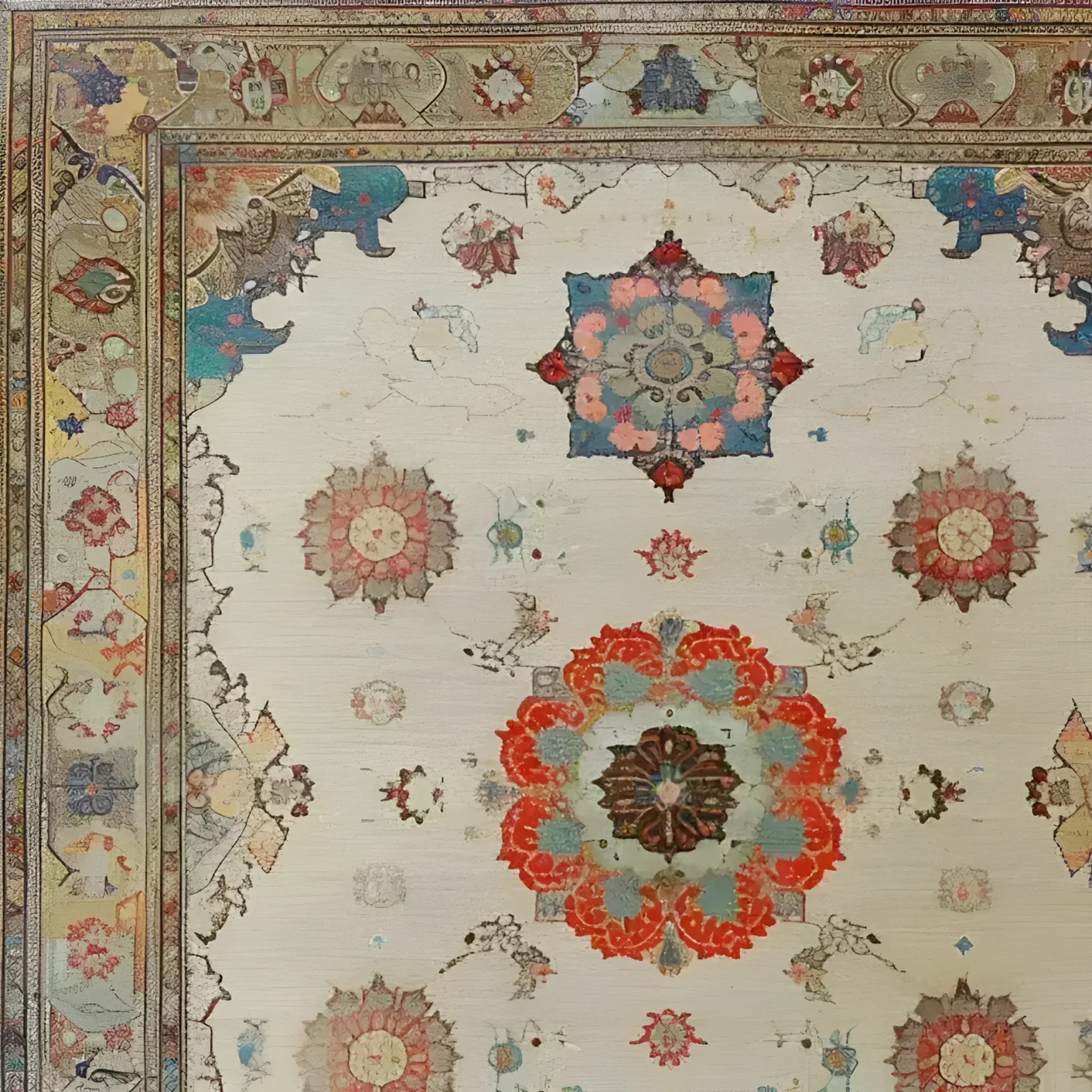 Regal Blossom Medallion Hand Knotted Area Rug - Image 6