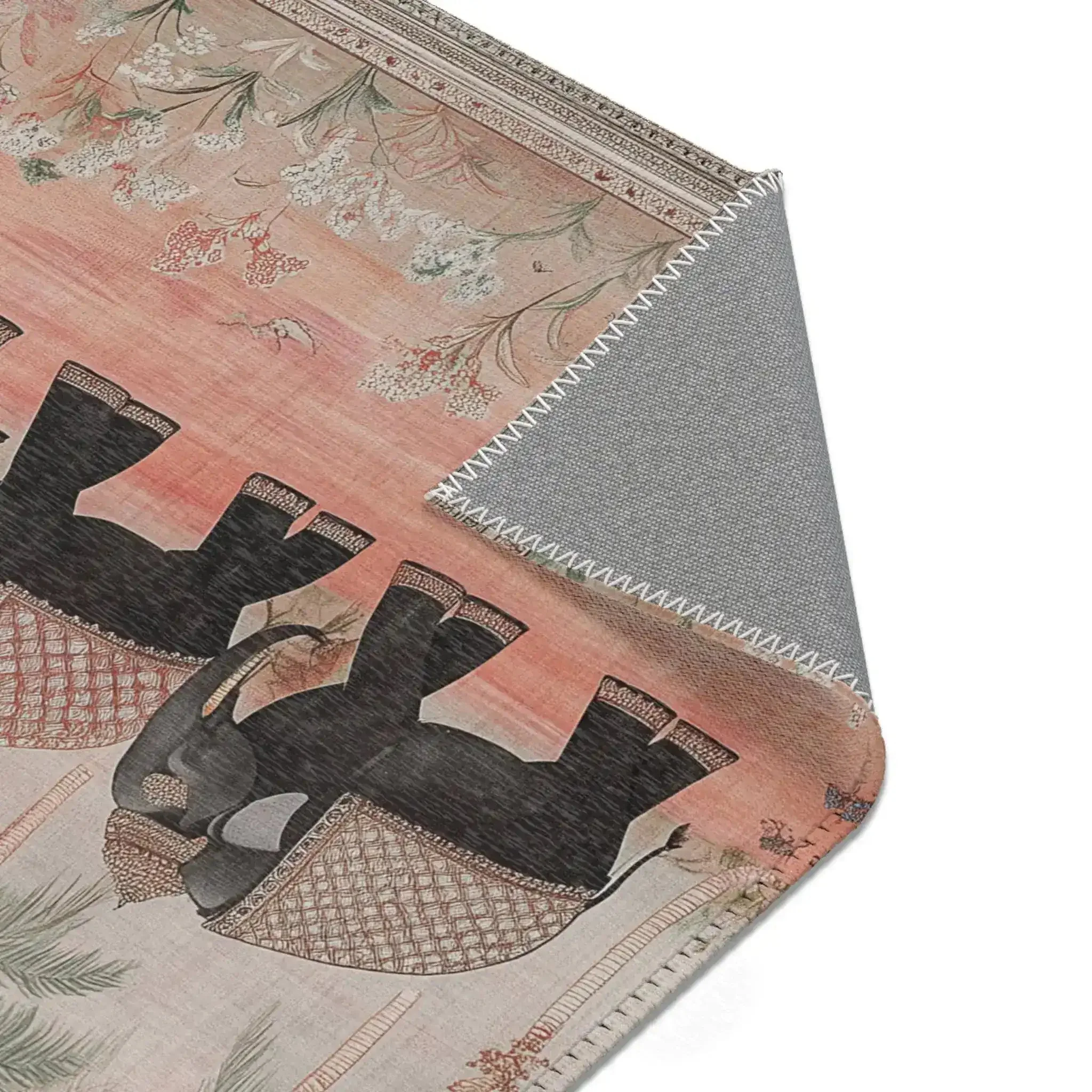 Regal Elephant Procession Accent Rug - Image 6