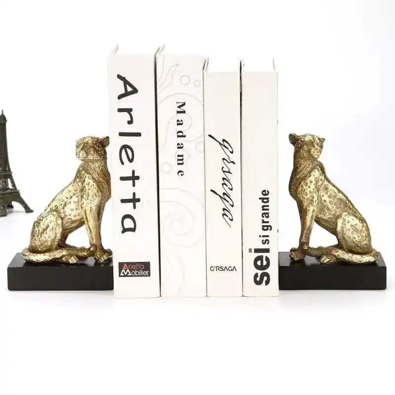 Regal Gold Leopards Decorative Bookends - Image 4