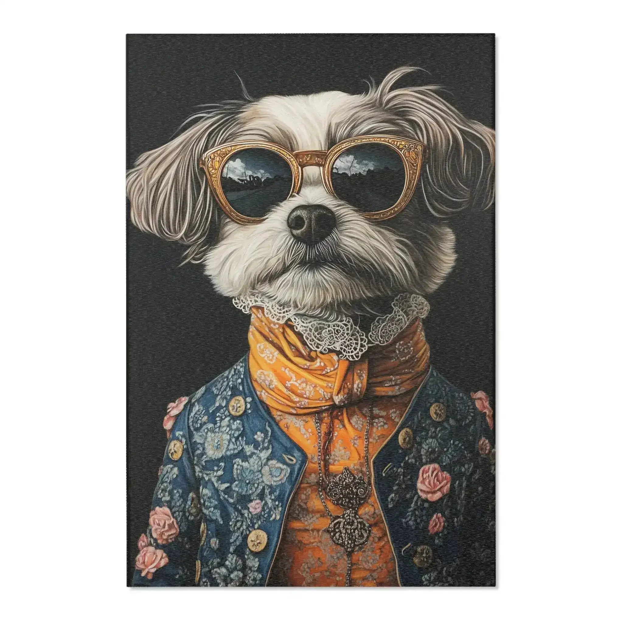 Regal Renaissance Pup Couture Dog Art Accent Rug - Image 3