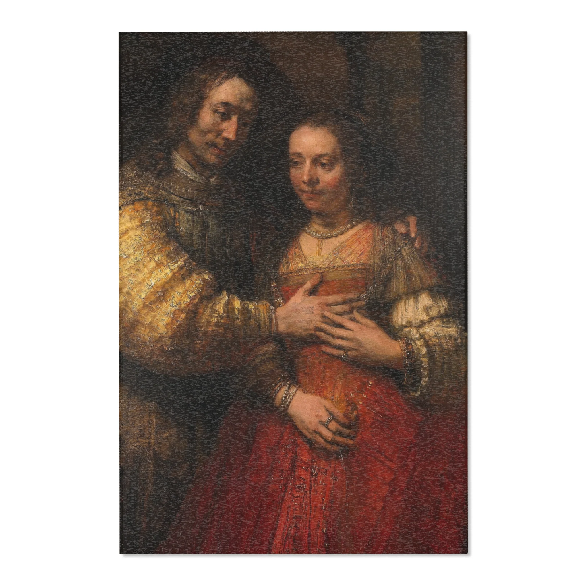 Rembrandt Harmensz. van Rijn - Portret van een paar als oudtestamentische figuren, genaamd 'Het Joodse bruidje' - Google | Area Rug - Image 3