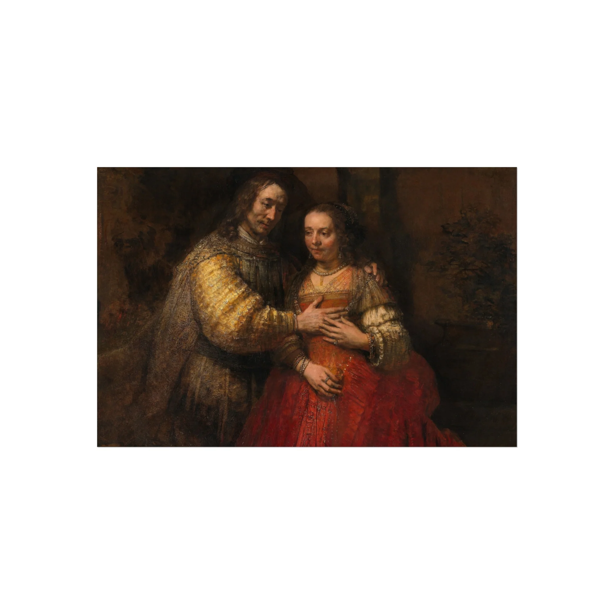 Rembrandt Harmensz. van Rijn - Portret van een paar als oudtestamentische figuren, genaamd 'Het Joodse bruidje' - Google | Fine Art Poster - Image 4