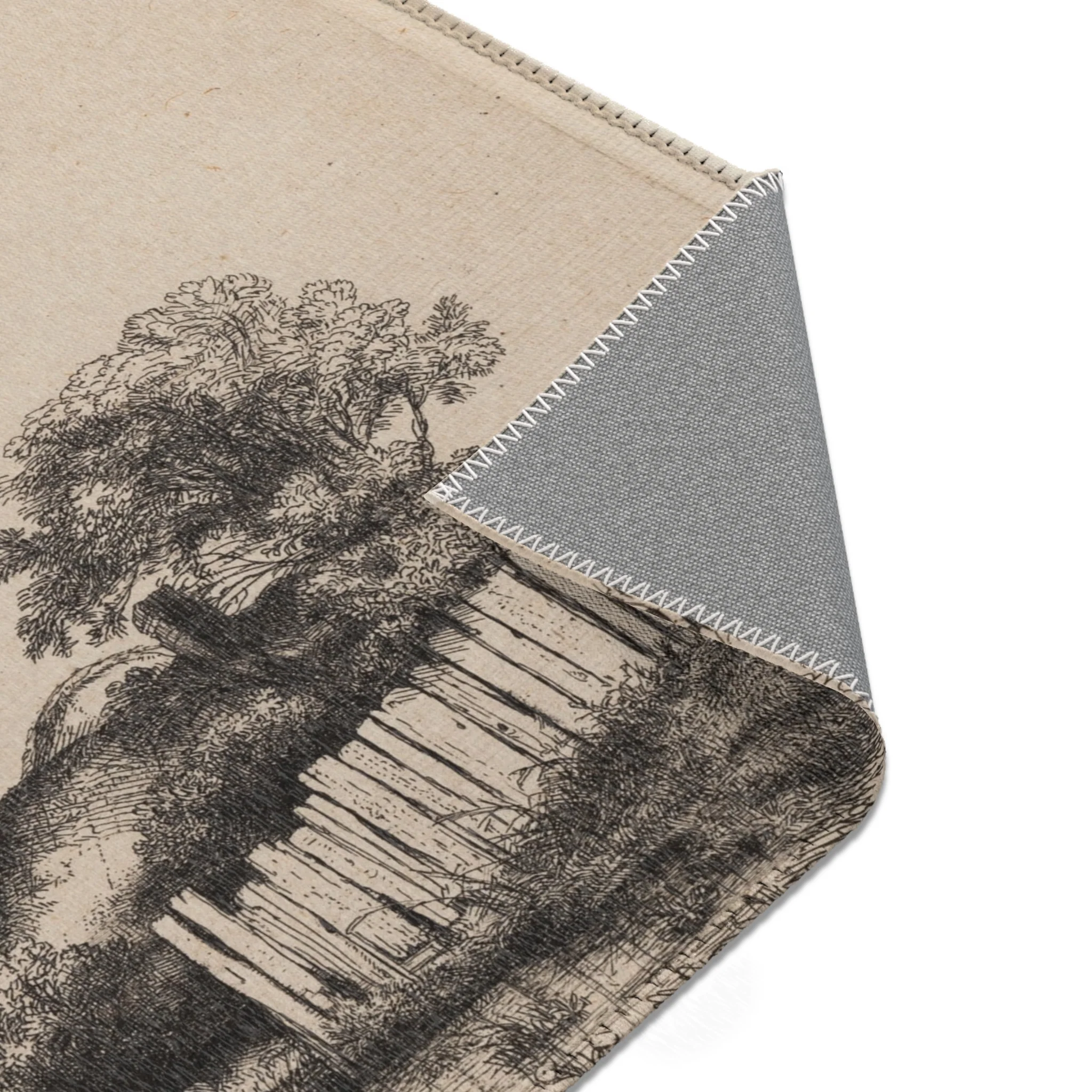 Rembrandt van Rijn - A Cottage with White Paling | Area Rug - Image 13