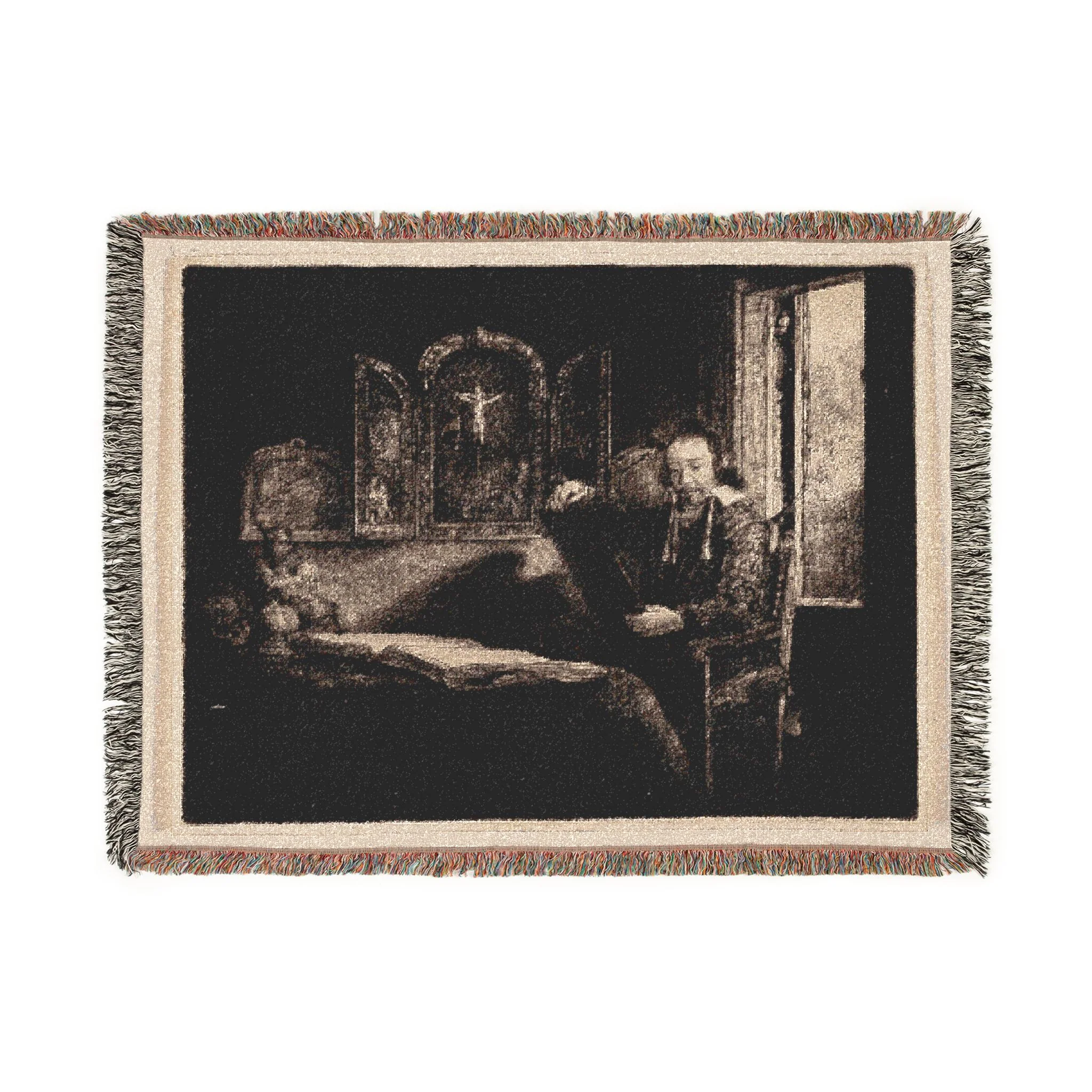 Rembrandt van Rijn - Abraham Francen, Apothecary | Woven Tapestry Blanket - Image 10