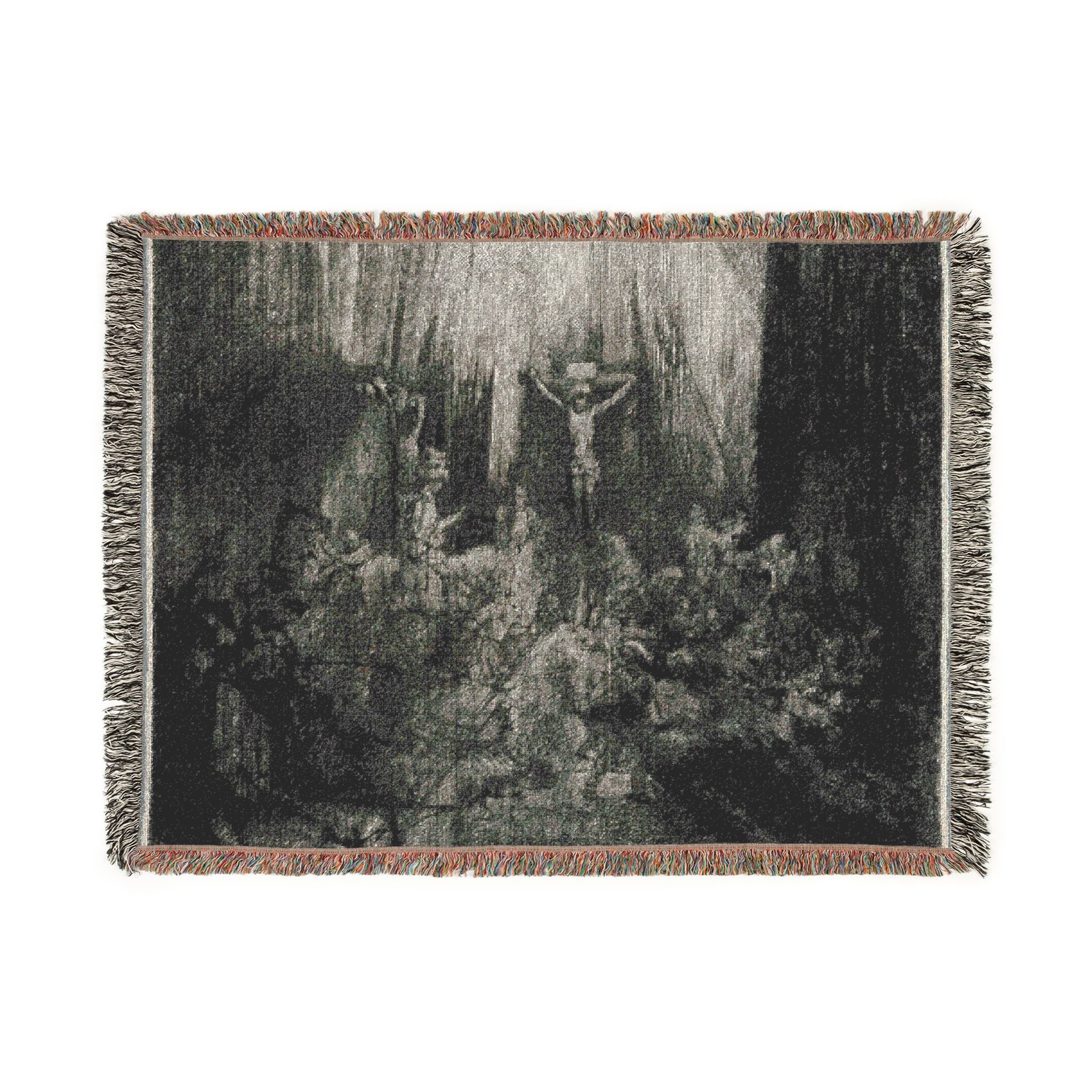Rembrandt van Rijn - Christ Crucified between the Two Thieves The Three Crosses | Woven Tapestry Blanket - Image 10