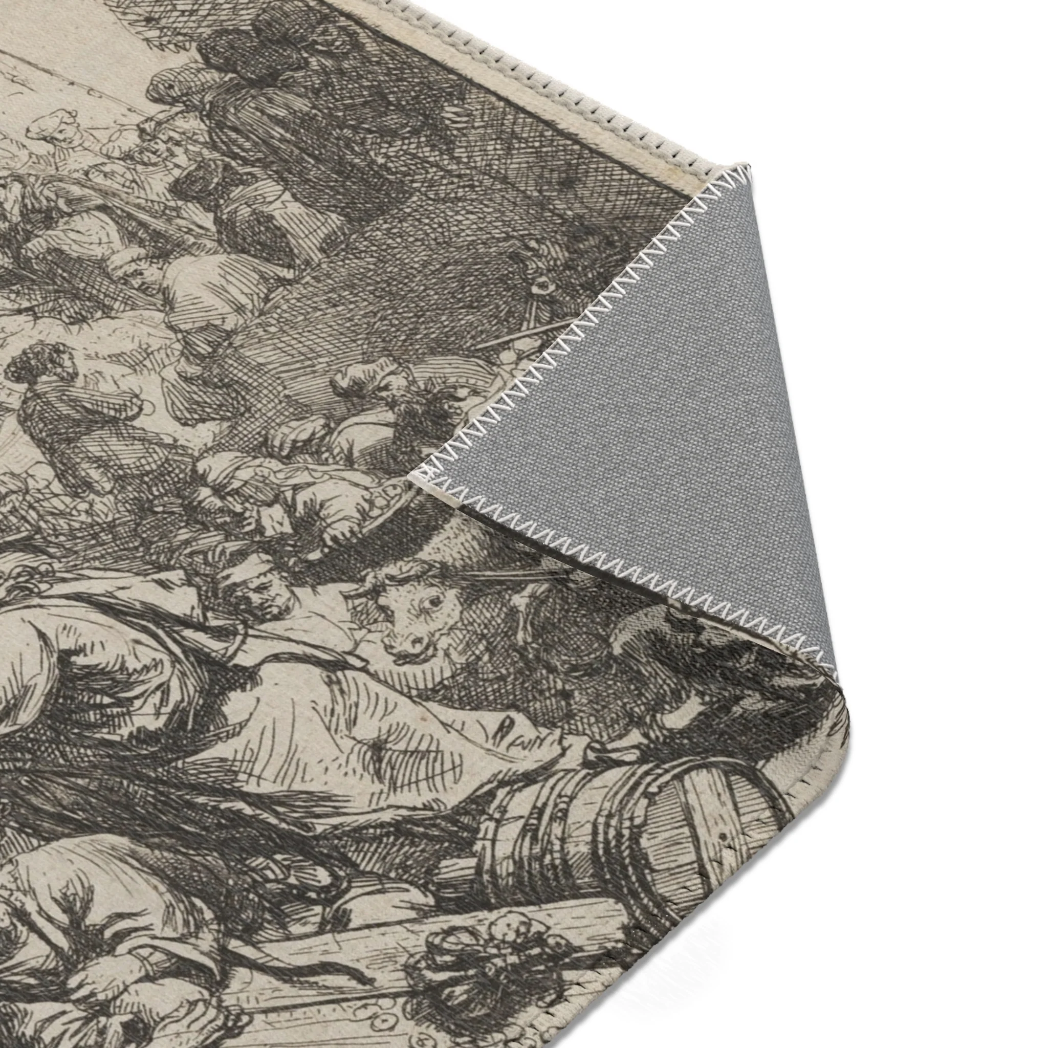 Rembrandt van Rijn - Christ Driving the Money Changers from the Temple | Area Rug - Image 13