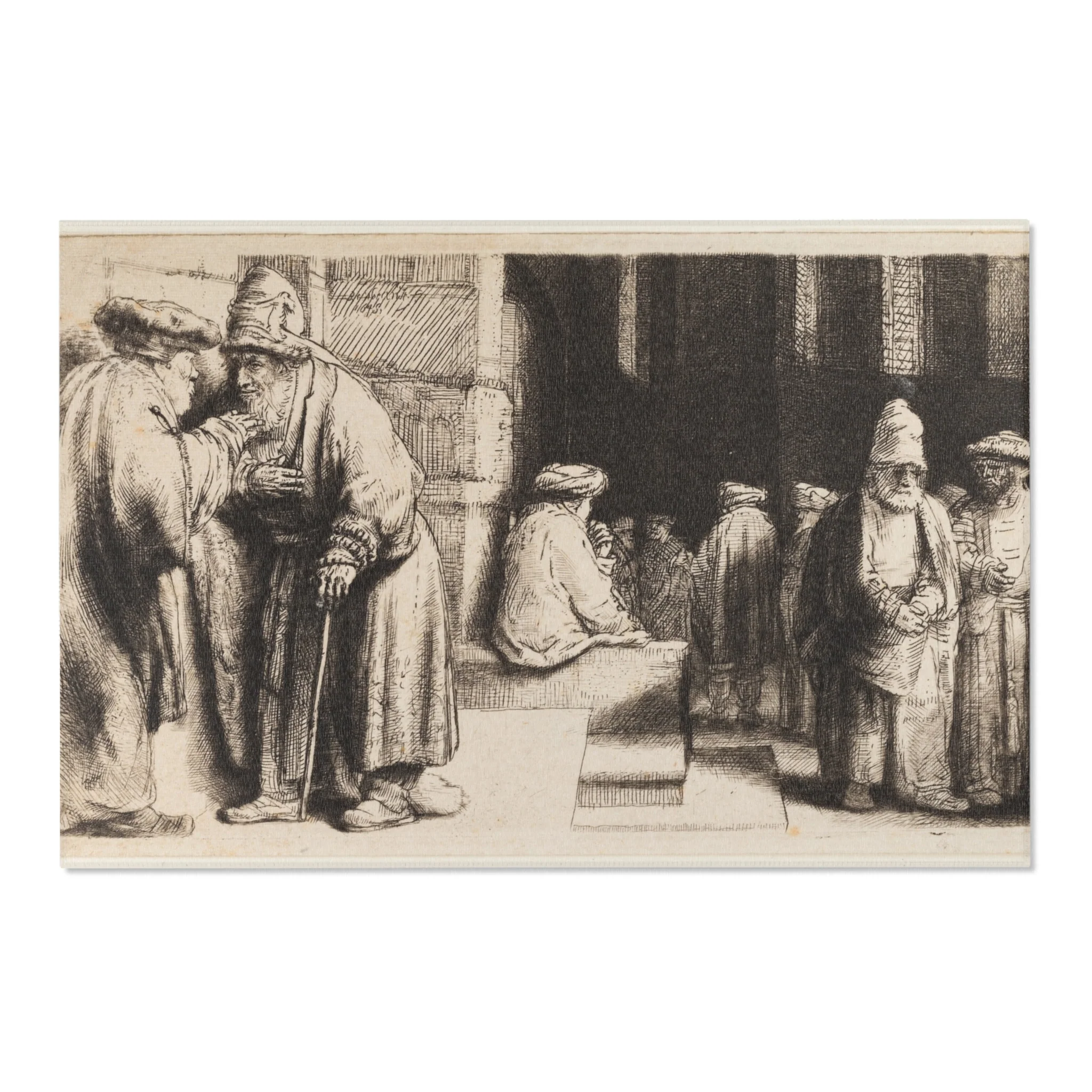 Rembrandt van Rijn - Jews in the Synagogue | Area Rug - Image 6